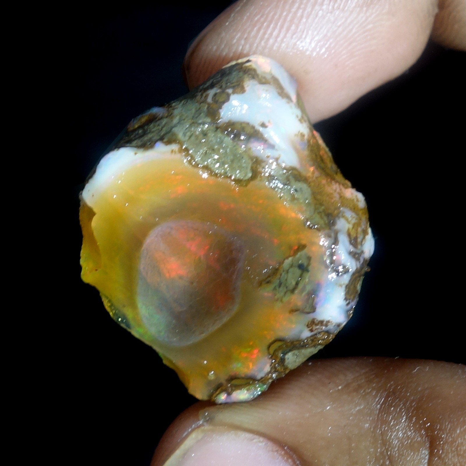 AA+ Ethiopian Oli Opal Rough Entreated Welo Opal Multi Fire Color Flash 51.10Cts
