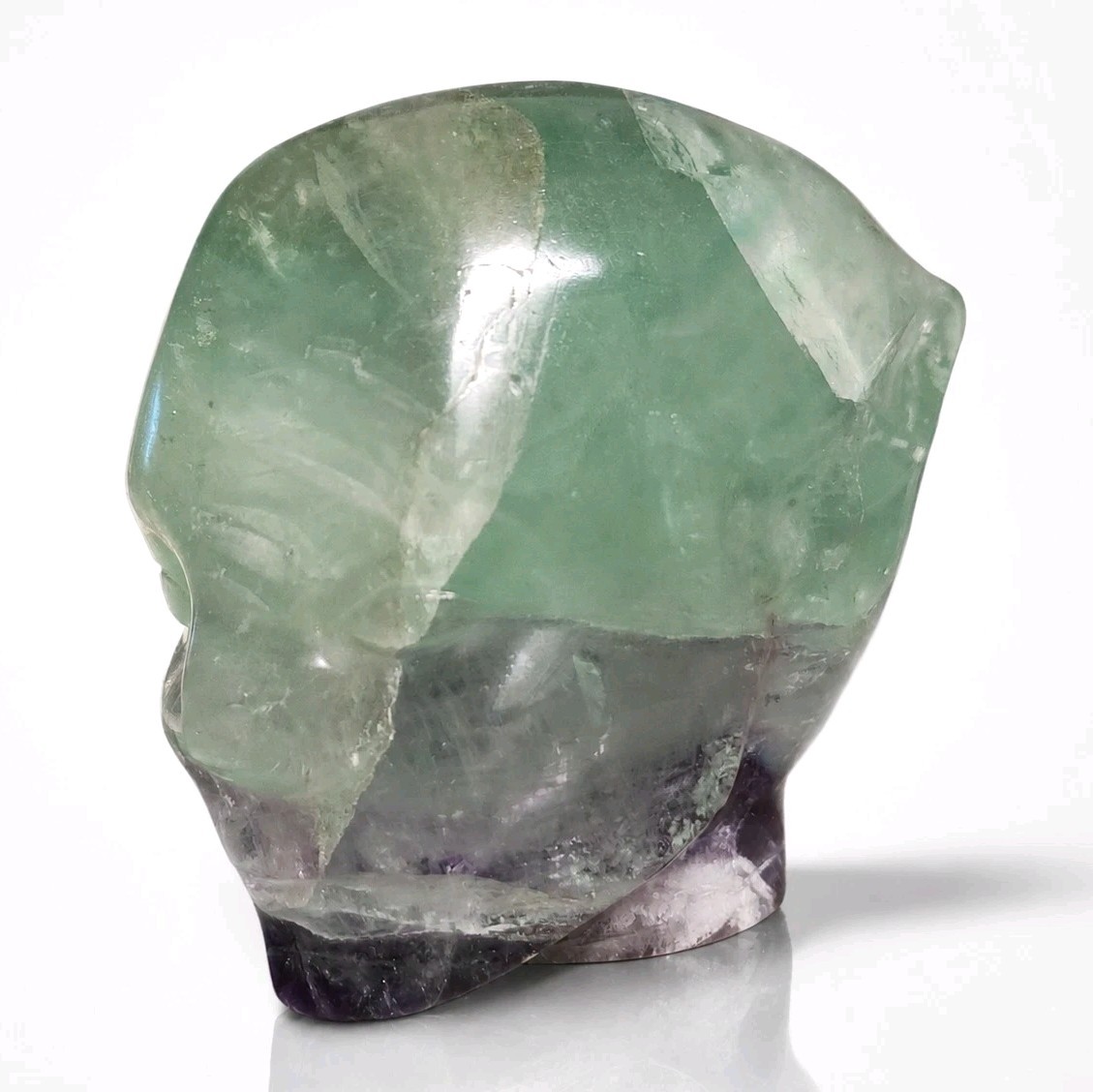 Fluorite Hand Carved Alien Head 3.25″ Tall – 800 grams – USA