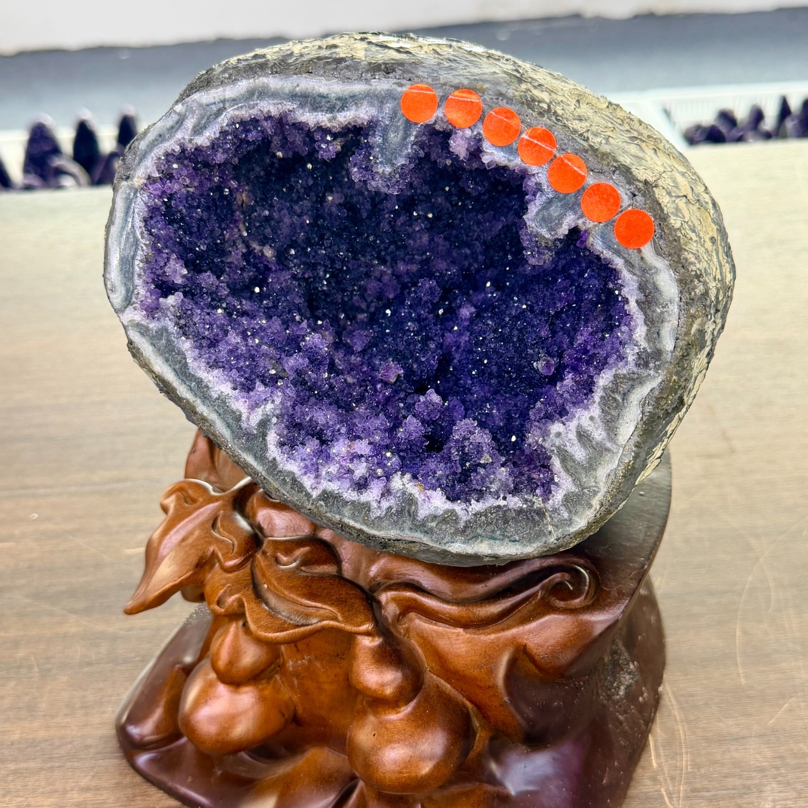 11.22lb Natural Amethyst Treasure Basin Quartz Geode Cluster Healing Decoration