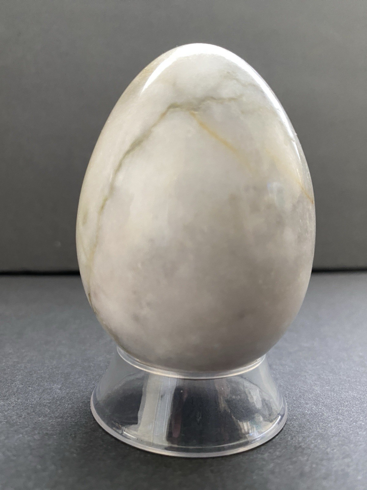 Natural Onyx Stone Egg With Stand Hand Polished Banded Agate Calcite Crystal