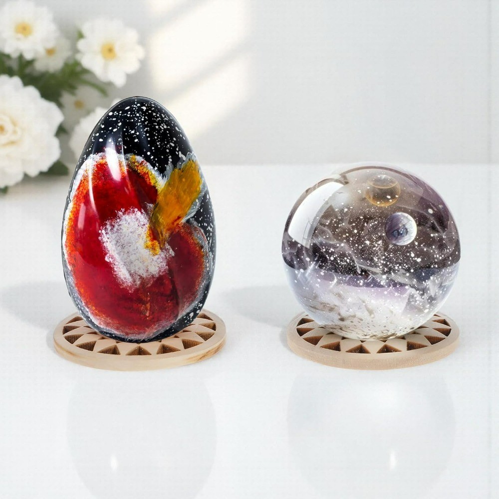 10 Pcs Wood Crystal Ball Stand for 20 – 100 mm Sphere Wooden Crystal Sphere