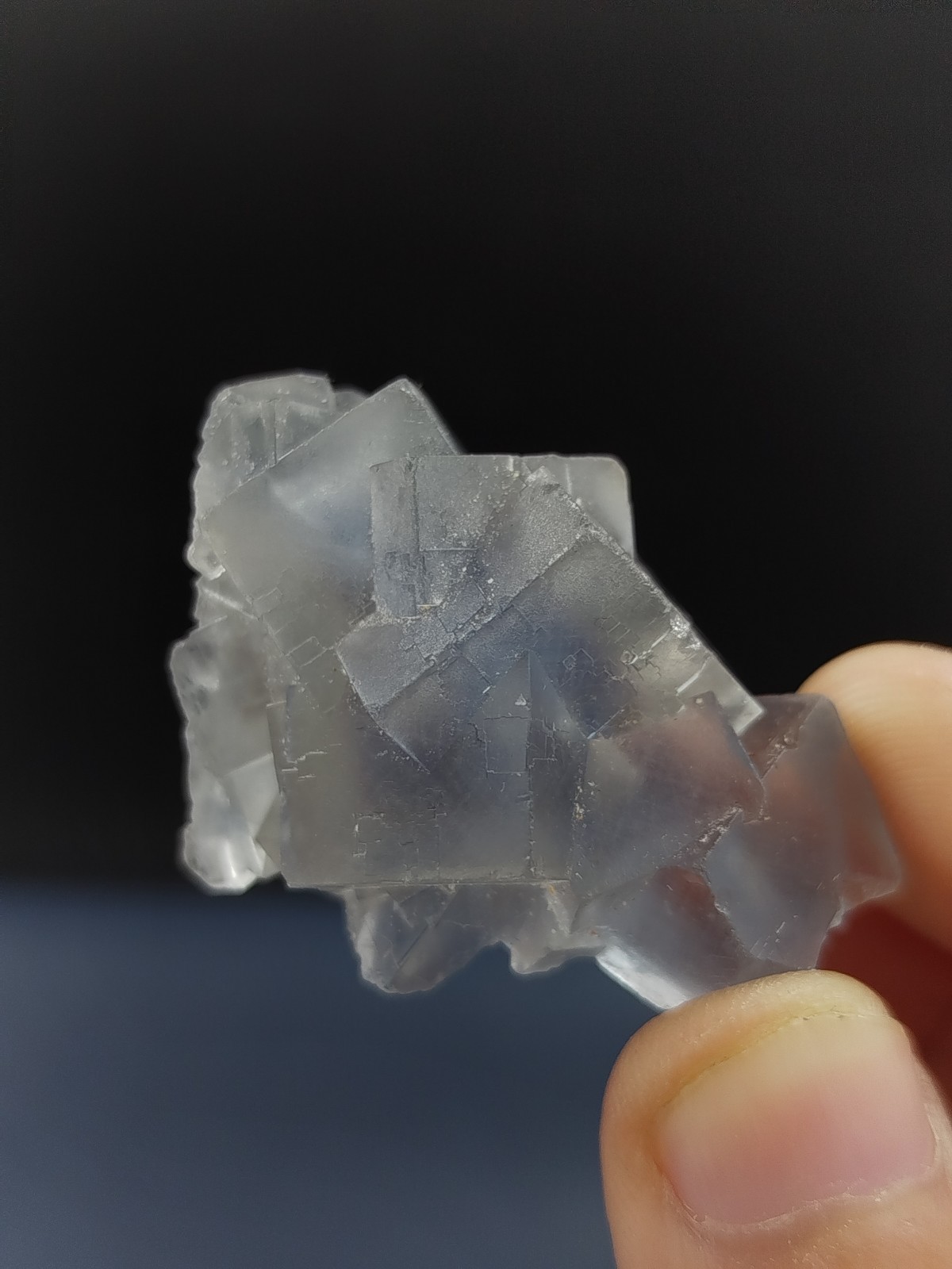 455g Natural Cubic Blue Purple Fluorite Crystal Specimen Mix Lot Mineral Stones