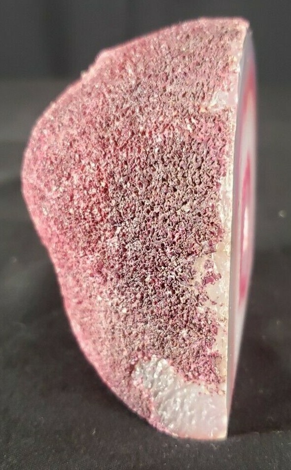 Cut Polished Dyed Pink Agate Geode – 1/4 Stone