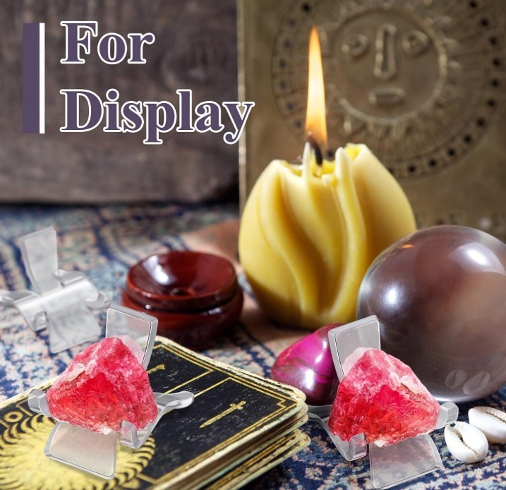 3 Small Triangle Easel Stand Clear Acryic Display Rock Mineral Agate Holder