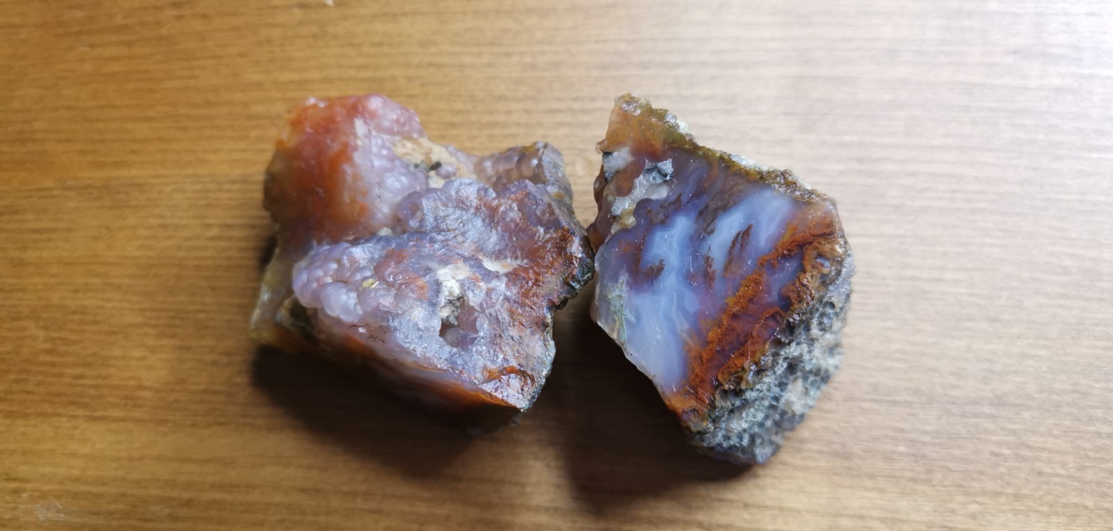 Scenic Red & White Plume Agate Slabs, Not Polished, 100% Natural, 198 Grams