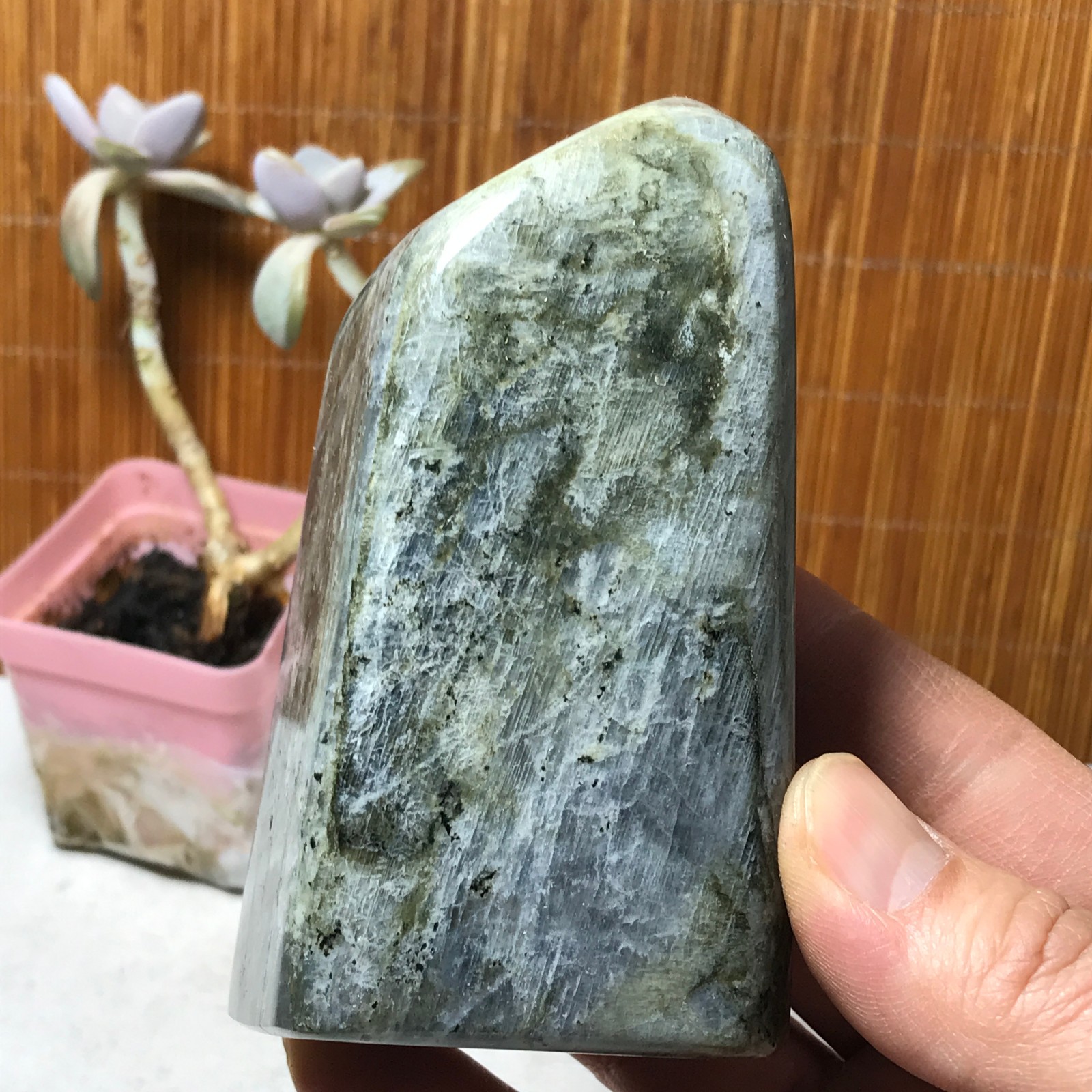 108-53-40mm Natural Labradorite Crystal gemstone Polish Mineral Specimen A3327