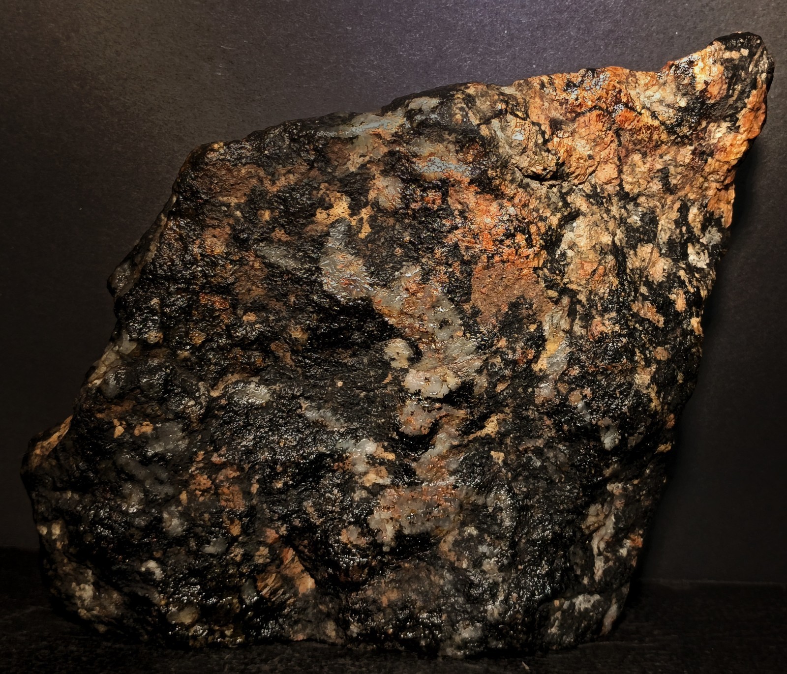 918g Pilot Knob Magnetite Pyrite Chlorite Amphibole Ore Iron County MO Slab