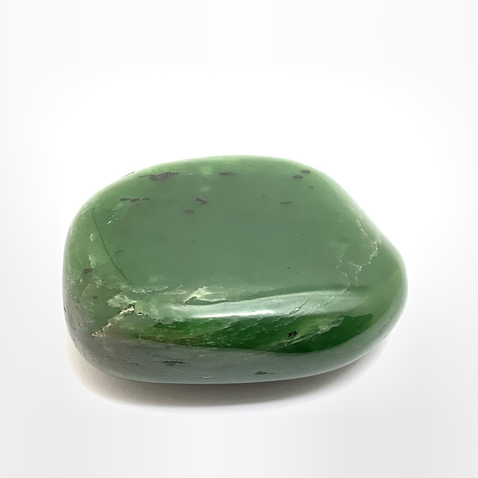 Siberian Jade Pebble Primo Green Polish Nephrite Jade Stone Specimen Siberia 35g