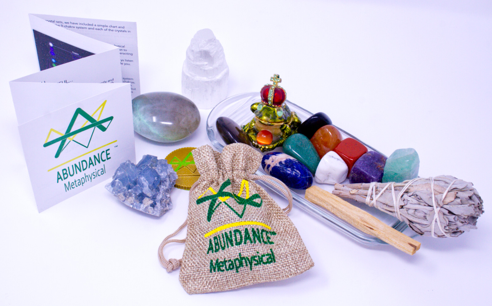 Premium Crystal Healing Set: Meditation Stones
