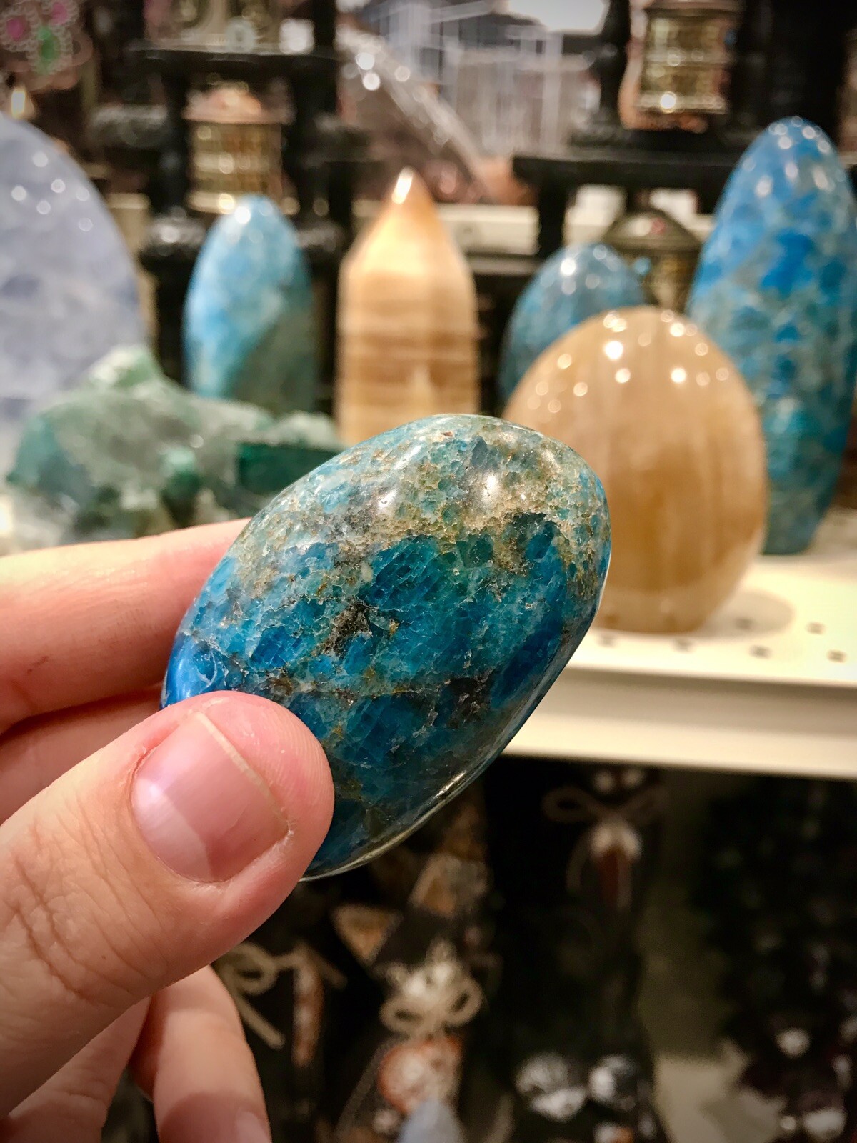Blue Apatite Crystal Stone Rock Healing Crystals Yoga Reiki Meditation 2″ ZENDA