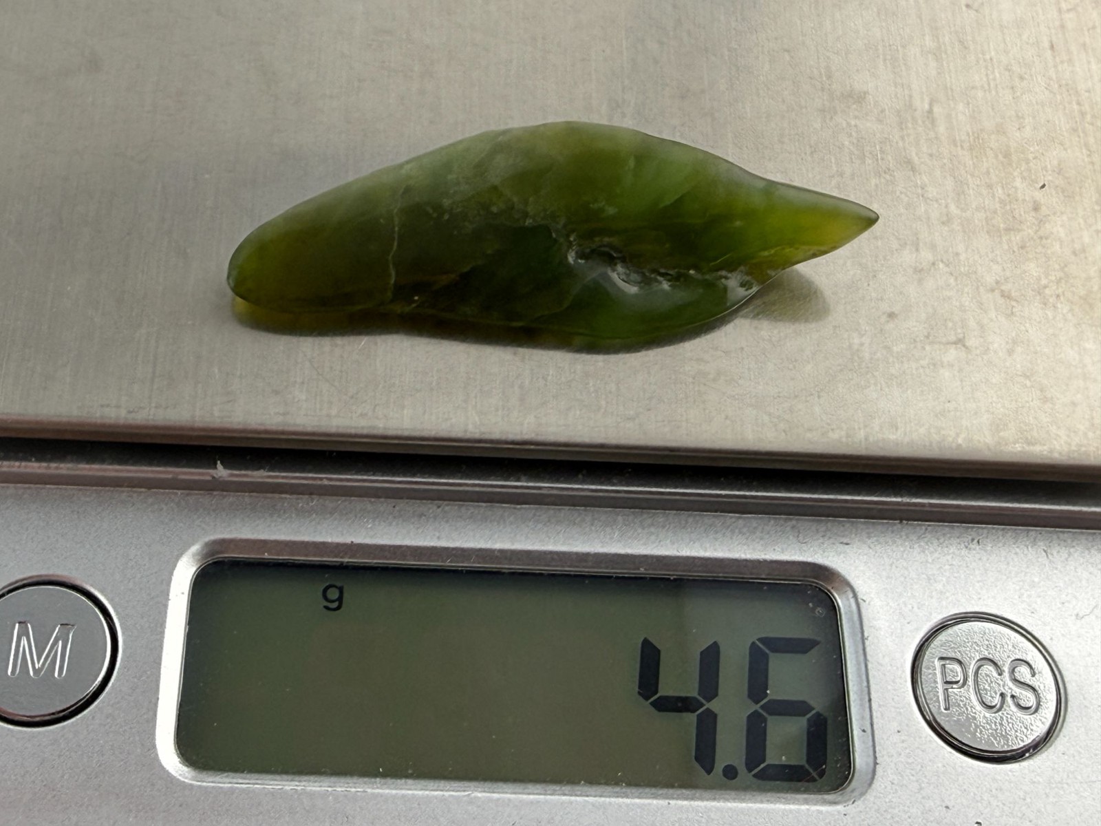 Polished Freeform African Jade Piece Specimen 4.6g Weight 1 5/8 Inch Max Length