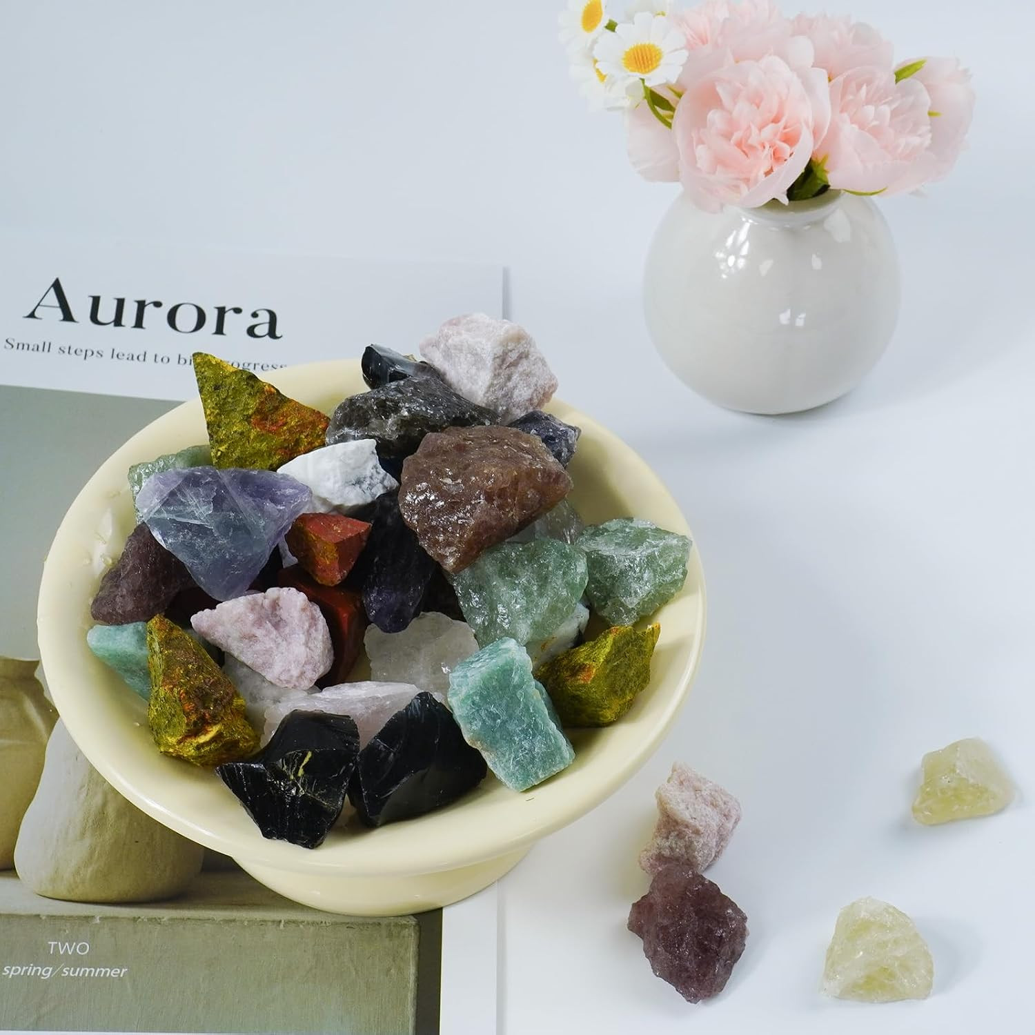 Raw Crystals, Large 1.2-2.0″ Healing Crystal Natural Rough Stones for Intuition,