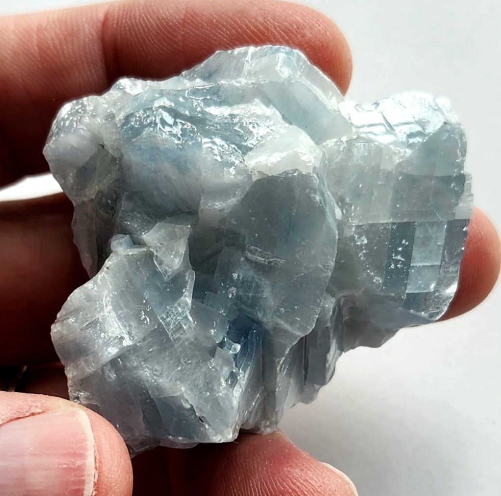 2″ 63g Natural Blue Calcite Crystal Cabinet Display Specimen