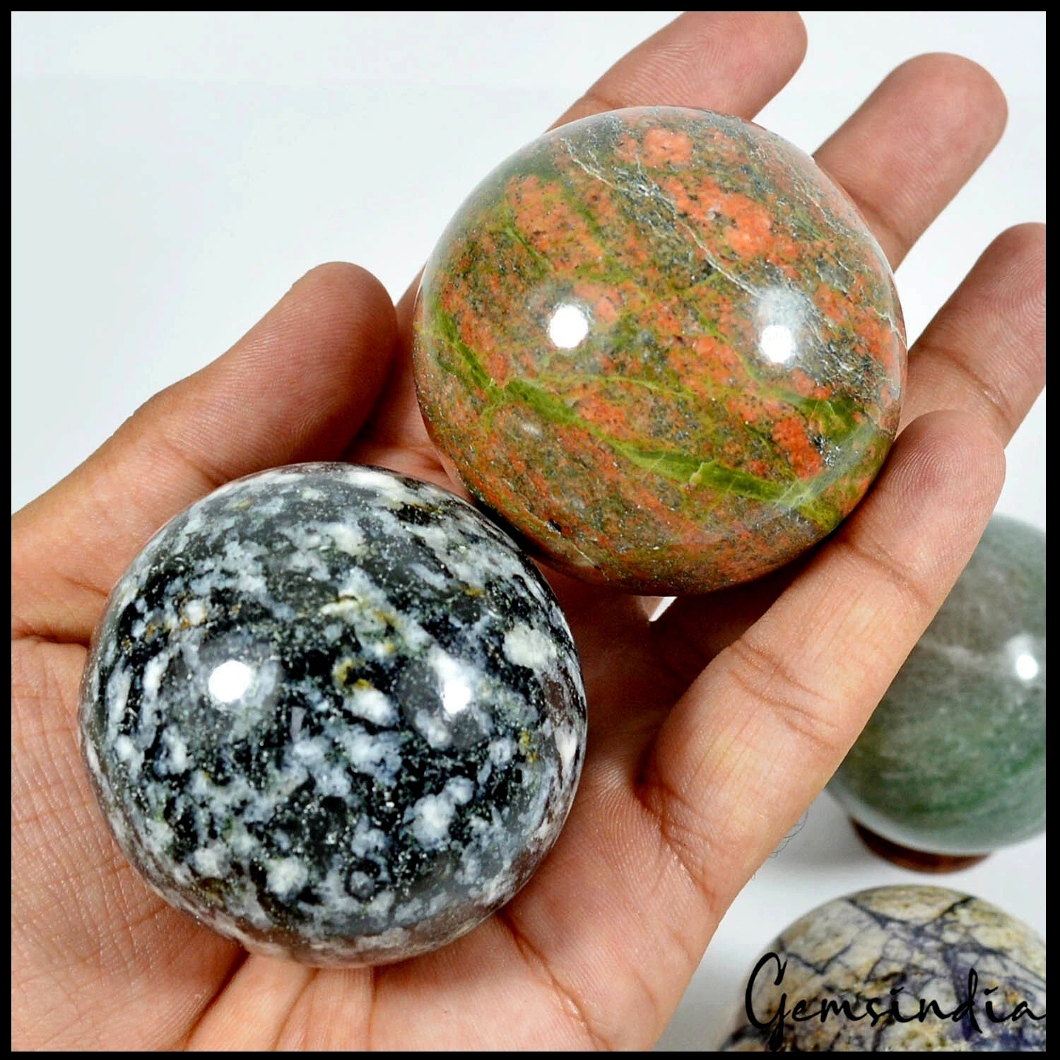 5035 Ct Natural Untreated Multi Gems Healing Crystal Mineral Sphere With Stand