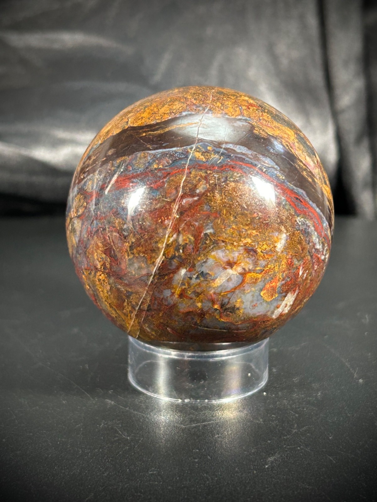 2.3″ Pietersite Sphere On Acryic Stand 10.2oz (290 grams)