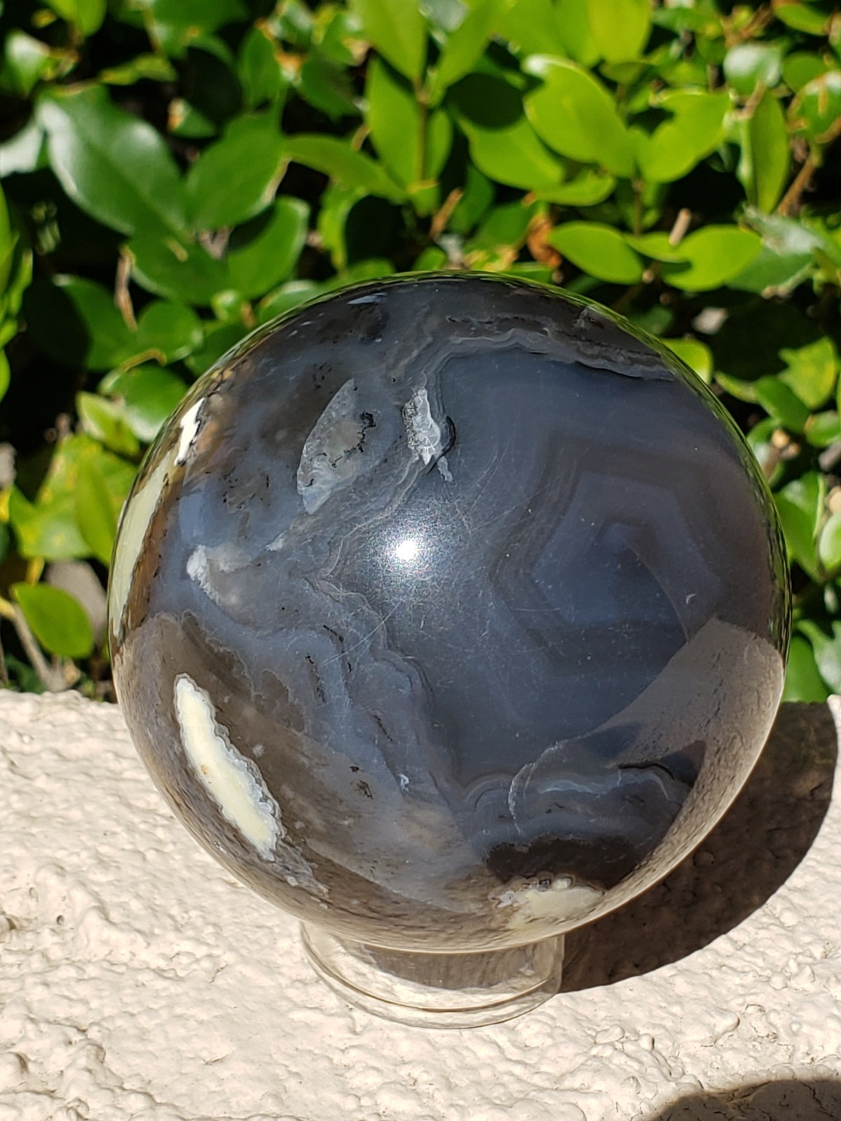2.6″ Volcano Agate Sphere Ball Orb Stunning Green UV, 373g or 13.2 oz