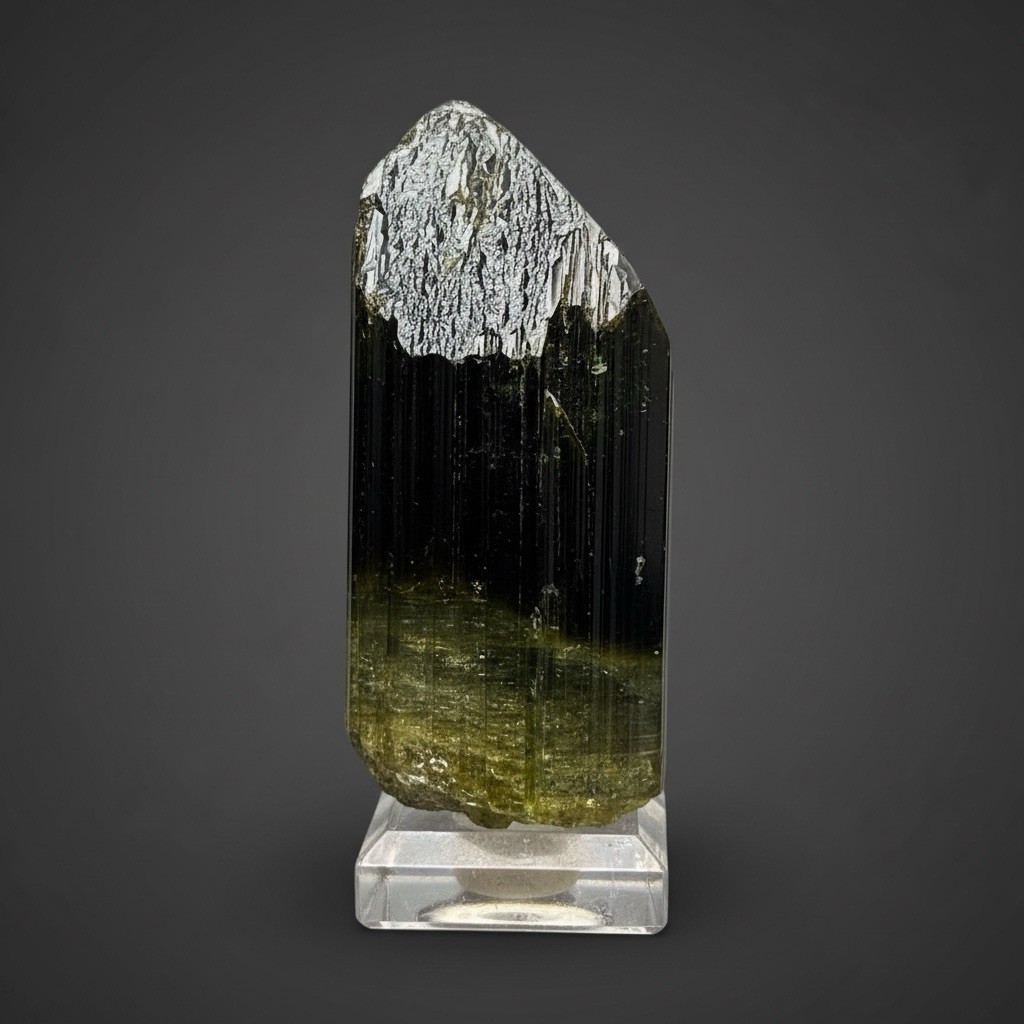 Naturally Faceted Green Tourmaline Gemstone Mineral Specimen | Pakistan