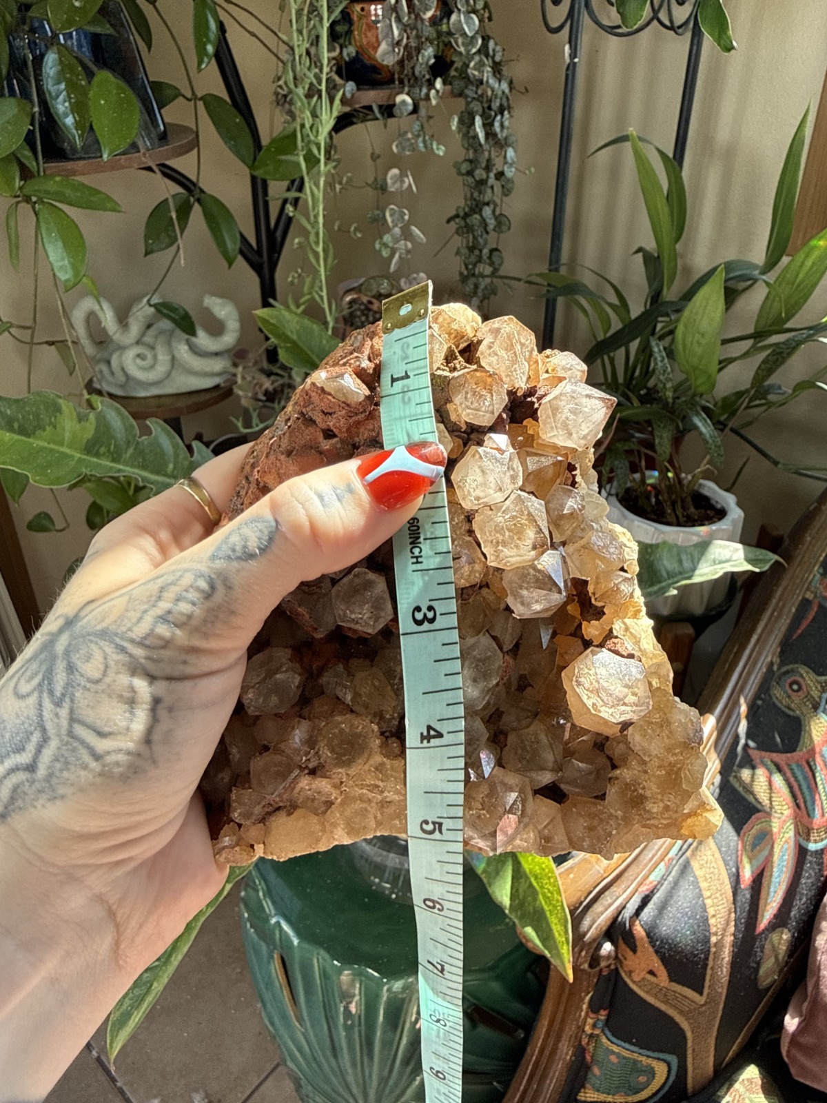 Large Smoky Quartz Crystal Cluster w/Limonite – Bulgaria – 2.45lbs