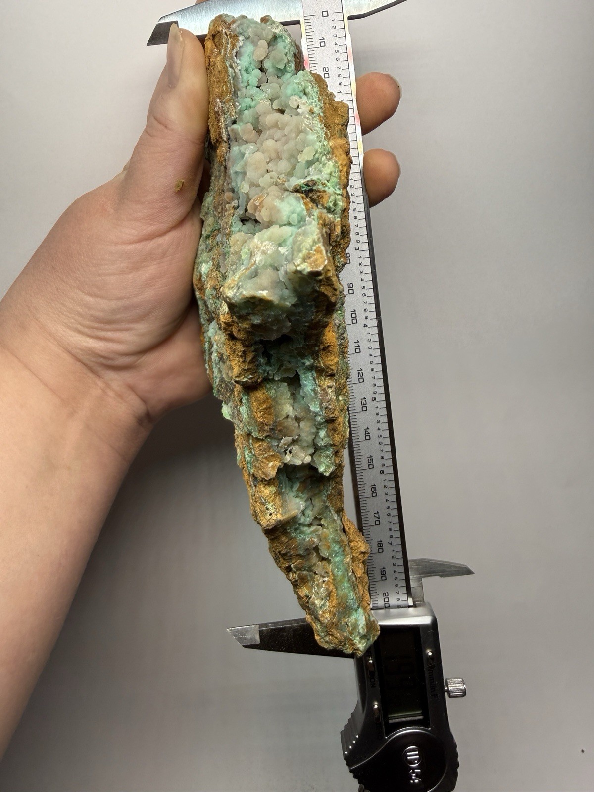 8” Druzy Mint Green Smithsonite Cluster — Indonesia