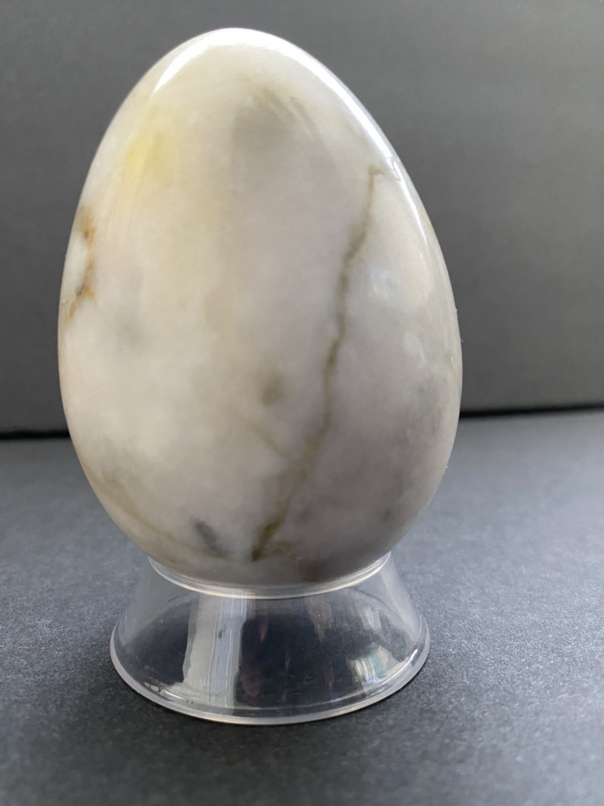 Natural Onyx Stone Egg With Stand Hand Polished Banded Agate Calcite Crystal