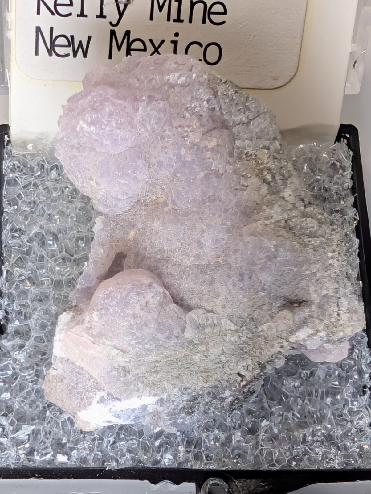 BEAUTIFUL Smithsonite Specimen Kelly Mine New Mexico Lavender with Display Box