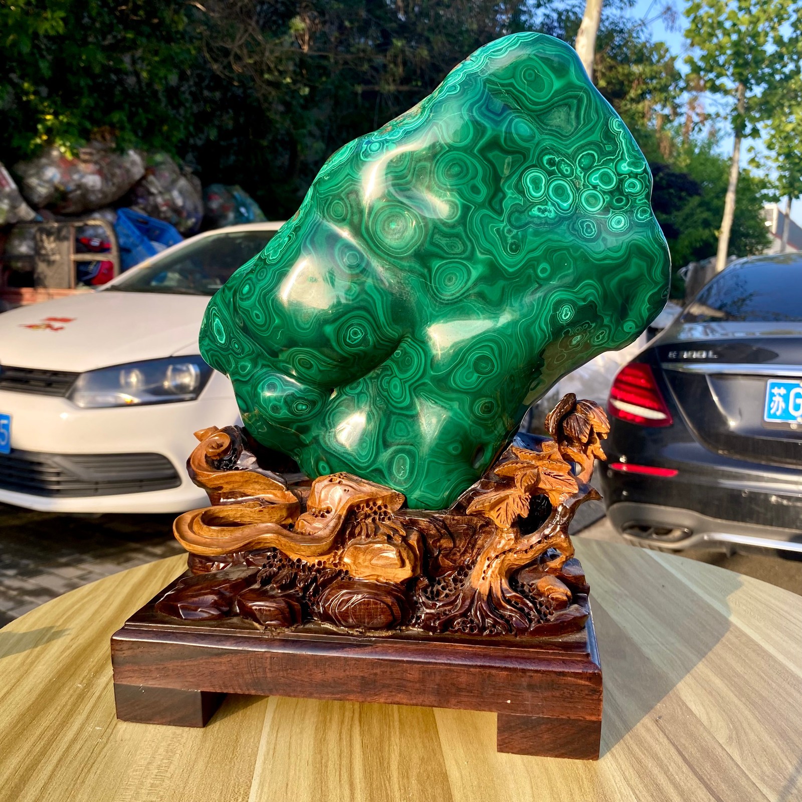 27.84LB Natural Polished Malachite Mineral freeform specimen Reiki Stone