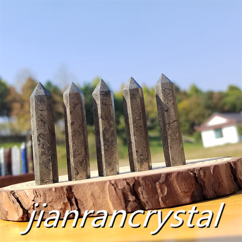 3pcs Natural Pyrite Wand Quartz Crystal Obelisk Point Tower Healing 5.5cm