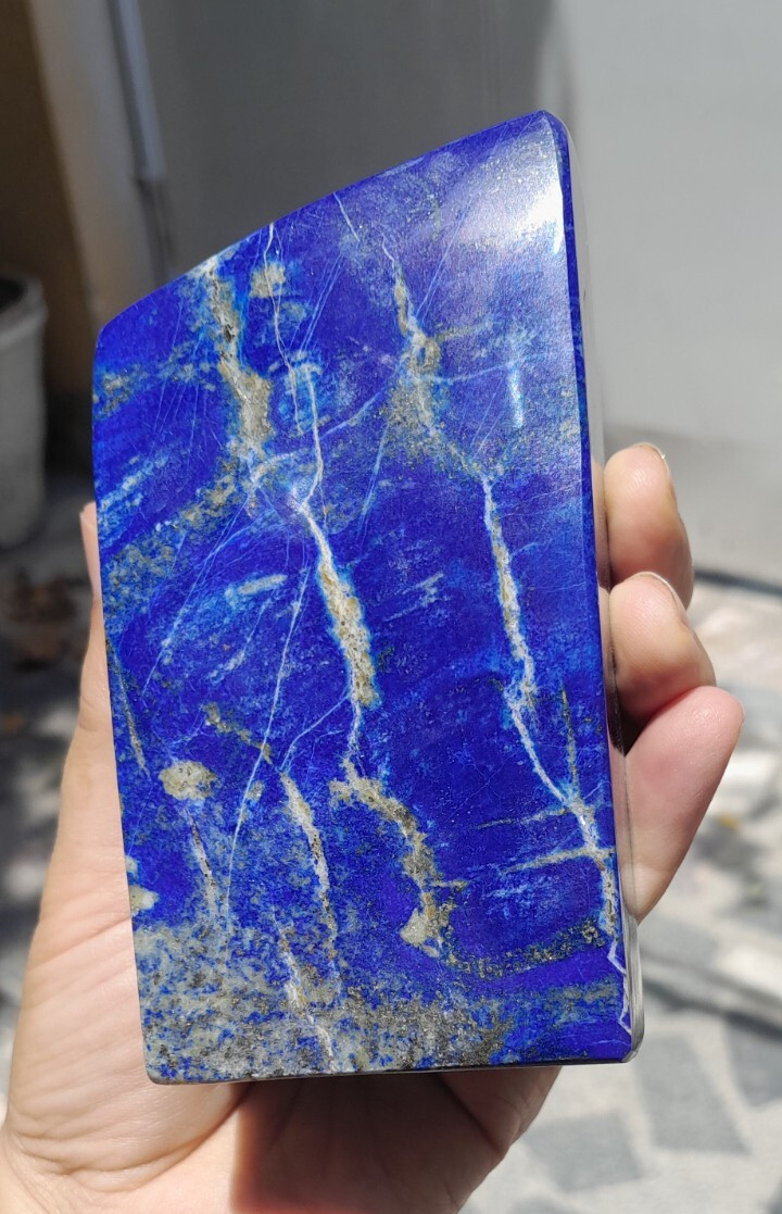 650Grams Lapis Lazuli Freeform Rough Tumbled Polished With Iron Pyrite Inclusion