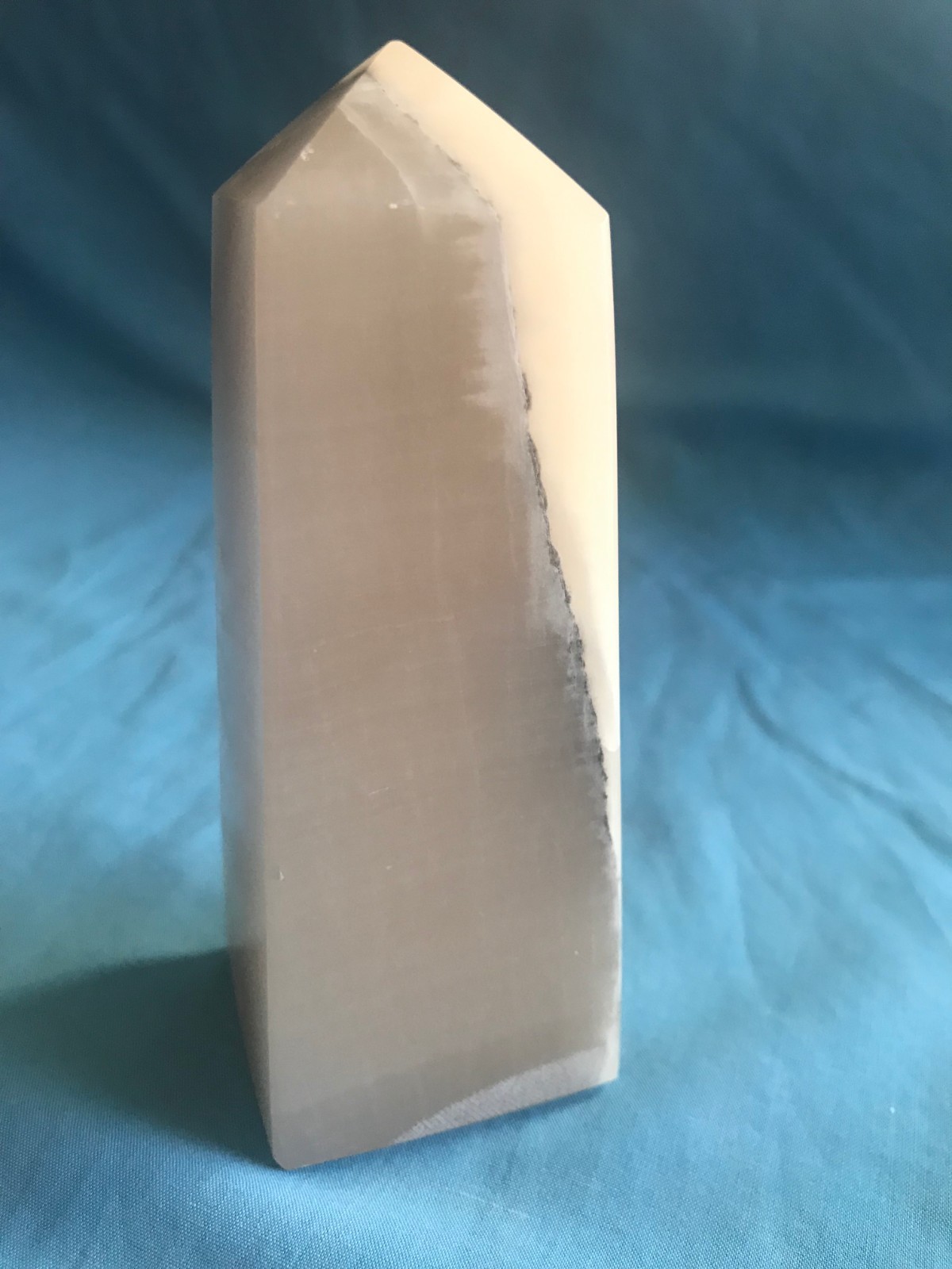 5-1/8″ Calcite Crystal Rock Stone Tower 1 lb. 5 oz. Display Specimen ~Chipped~