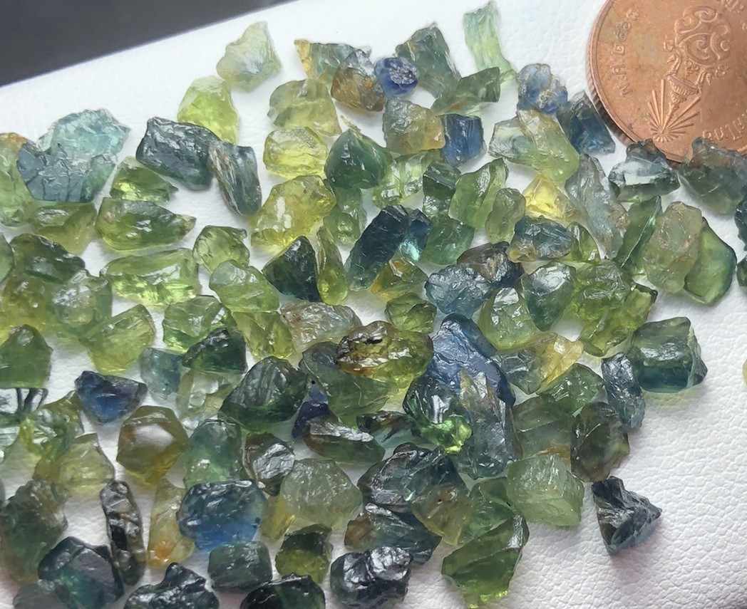 60 Crt/Rough Teal Sapphire From Tanzania Mine, Small Size Ready For Mm Size Cut