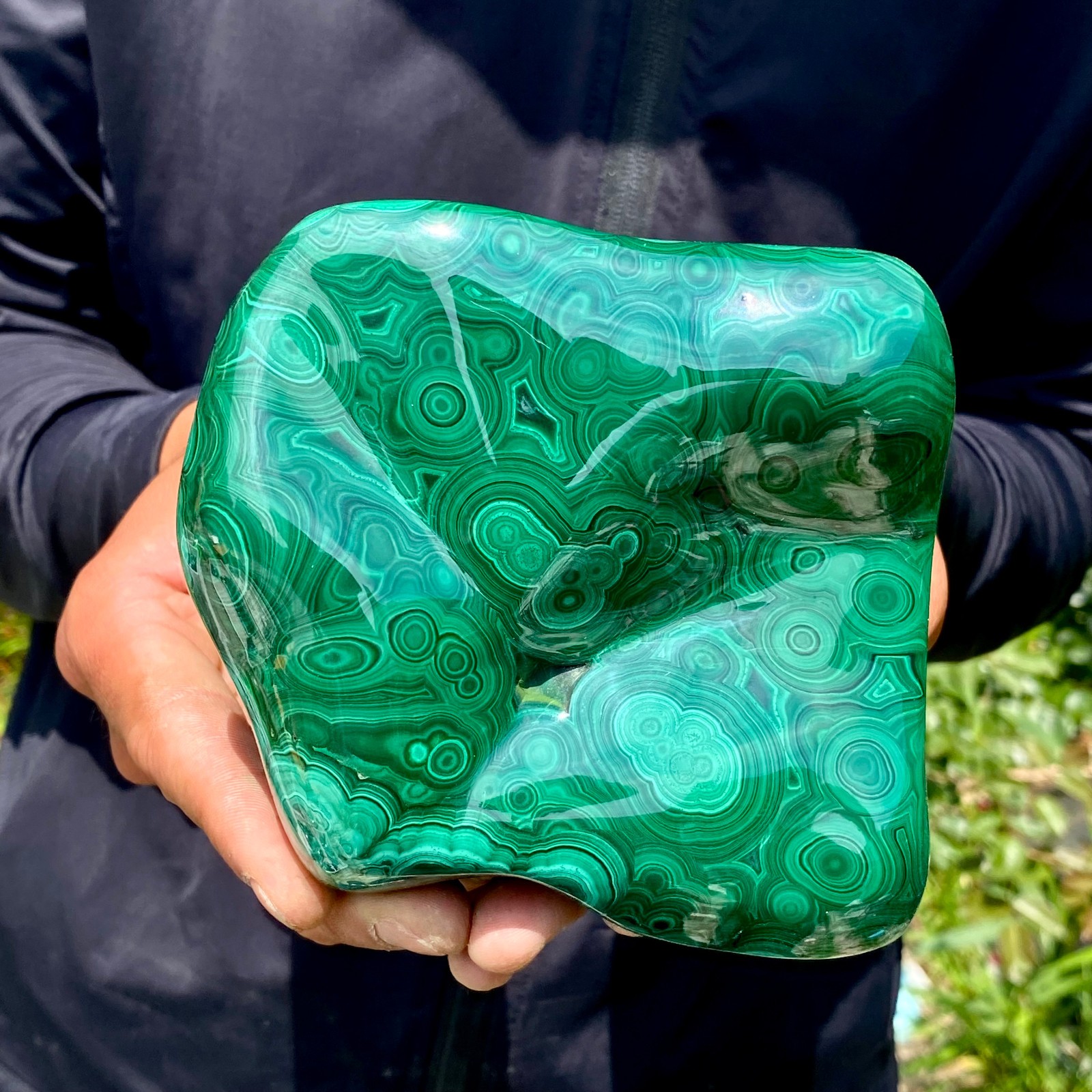 2.4LB Natural Polished Malachite Mineral freeform specimen Reiki Stone Healing