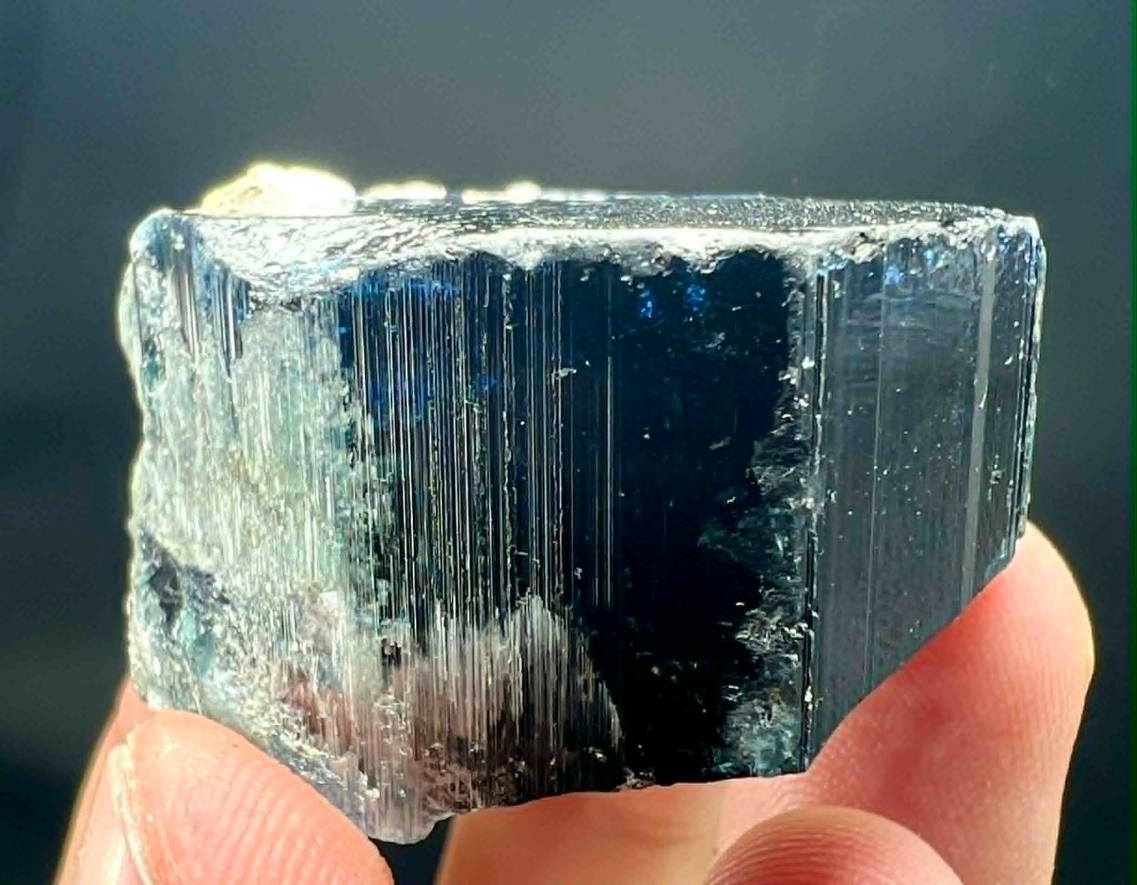 360 Carat Ultra Rare !!! Ink Blue Tourmaline Huge Crystal @Afg