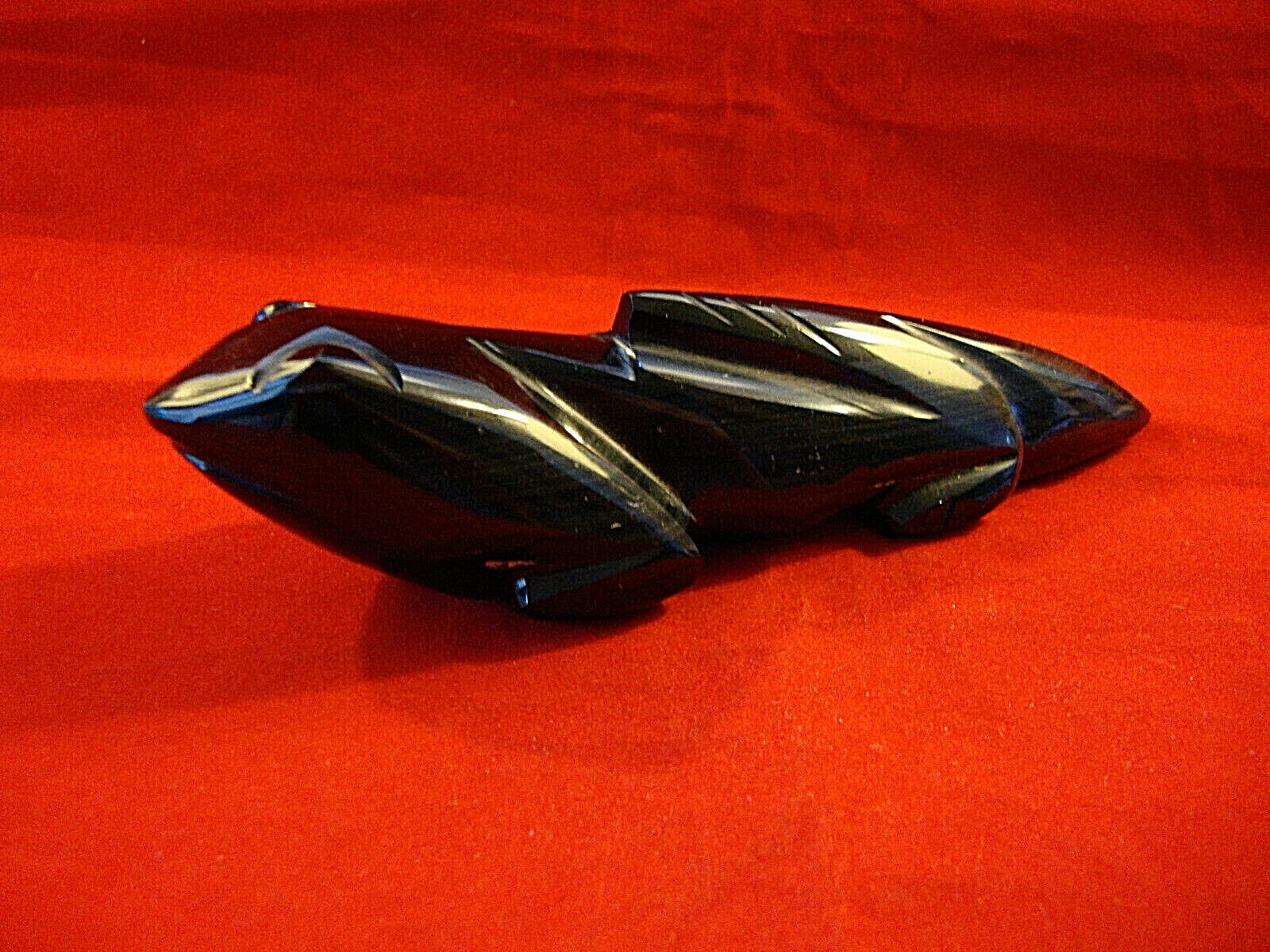 Black Obsidian Crystal -Modern Style Carved & Polished Lizard-6 Inches Long
