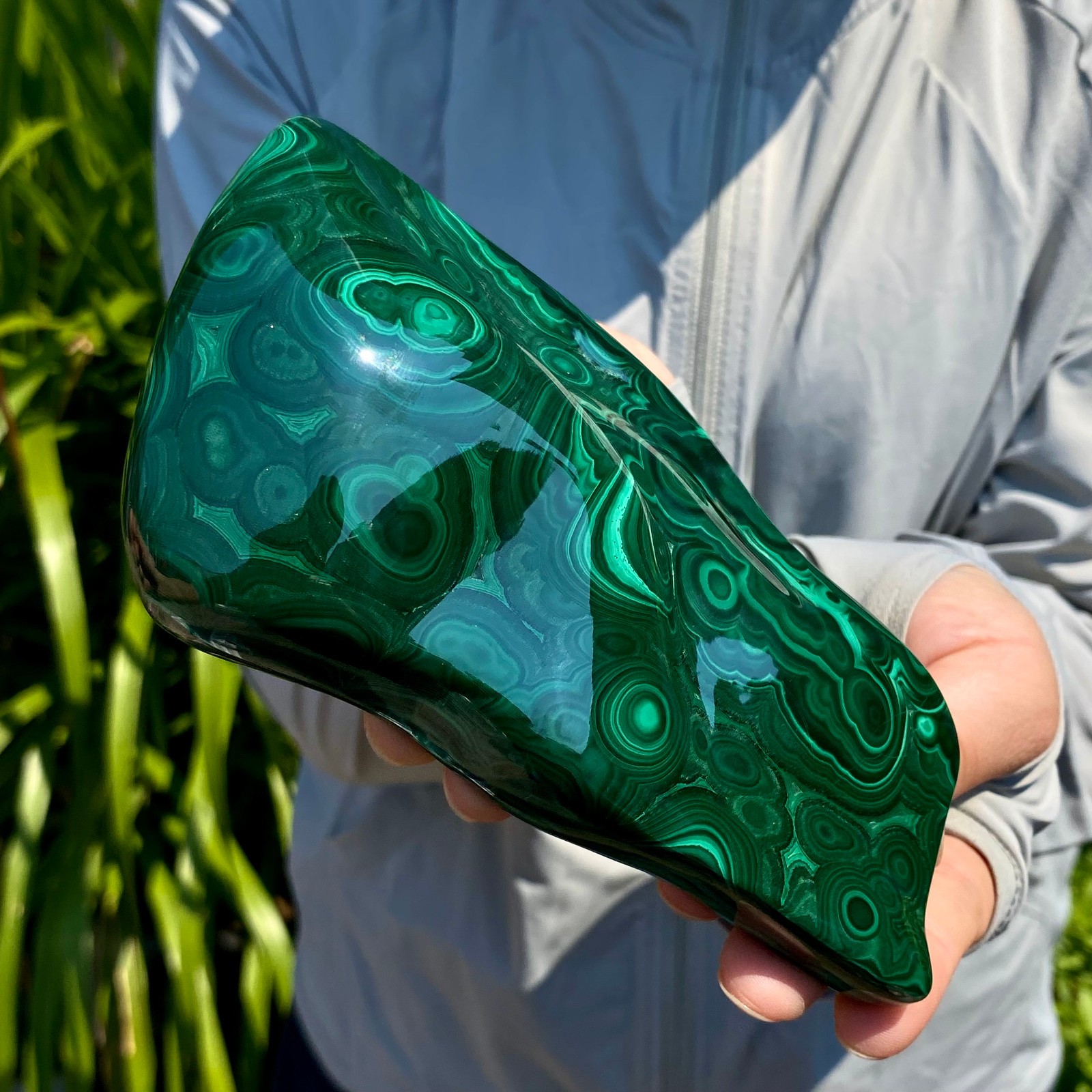 1.76LB Natural Polished Malachite Mineral freeform specimen Reiki Stone