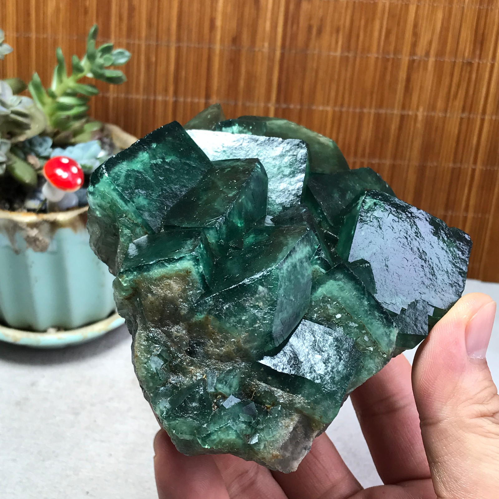 105-95-38mm Rare Natural Green Calcite fluorite Mineral Specimen 598g A6173