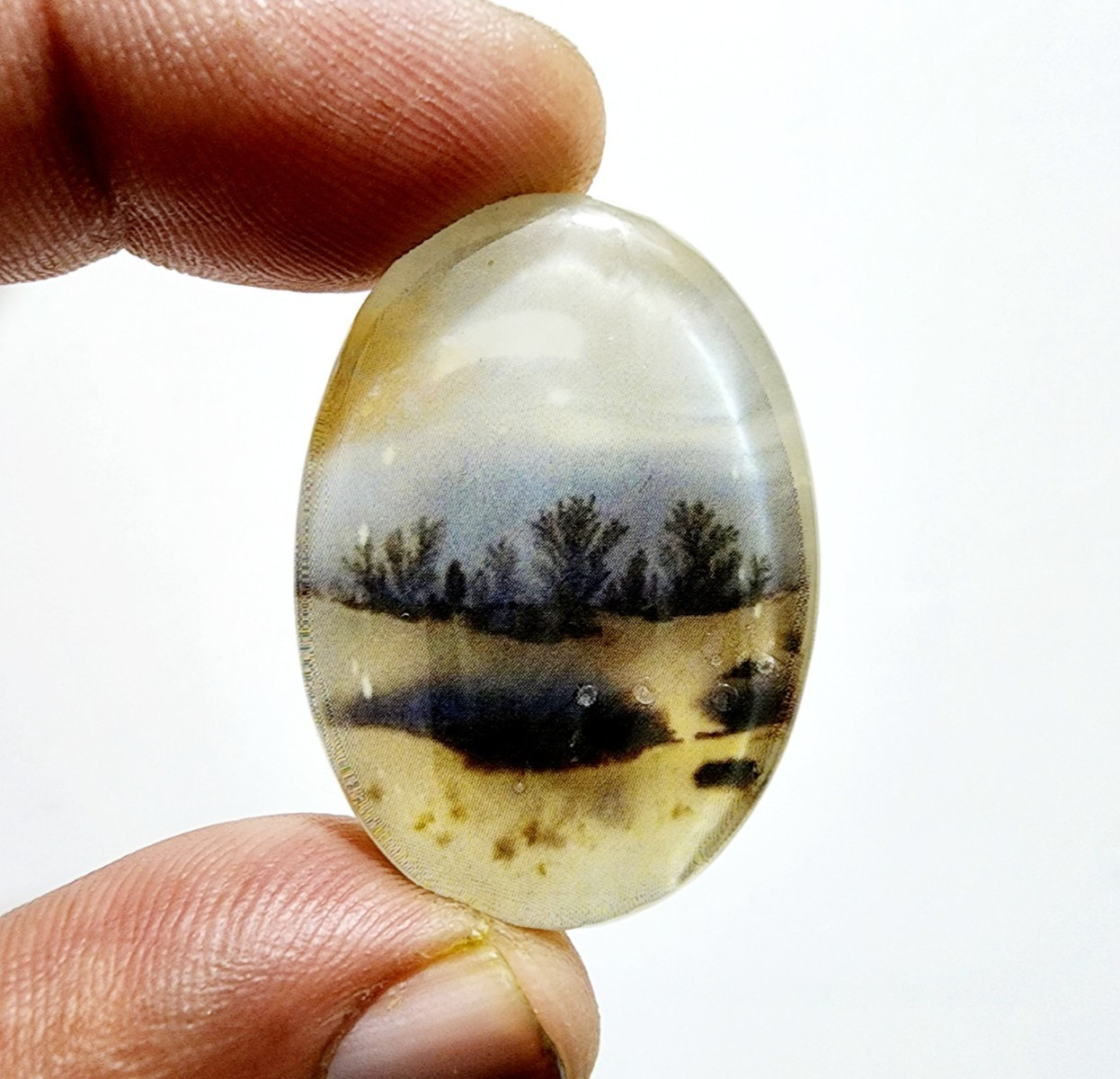 Amazing Designer Dendrite Opal Stone 66 Crt Oval Shape Loose Gemstone Cabochon