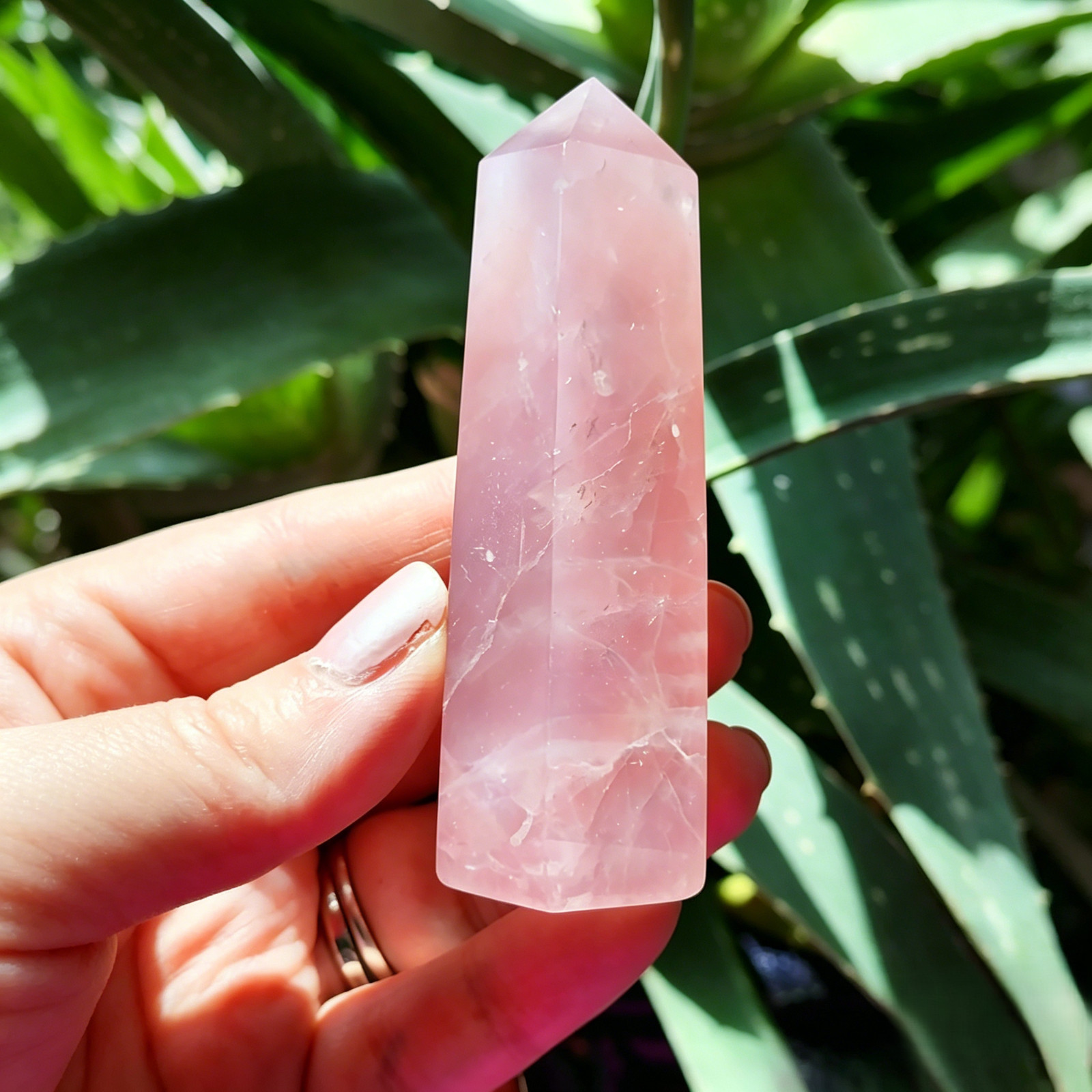 Rose Quartz Generator Tower Natural Pink Crystal Point 3in Meditation Healing