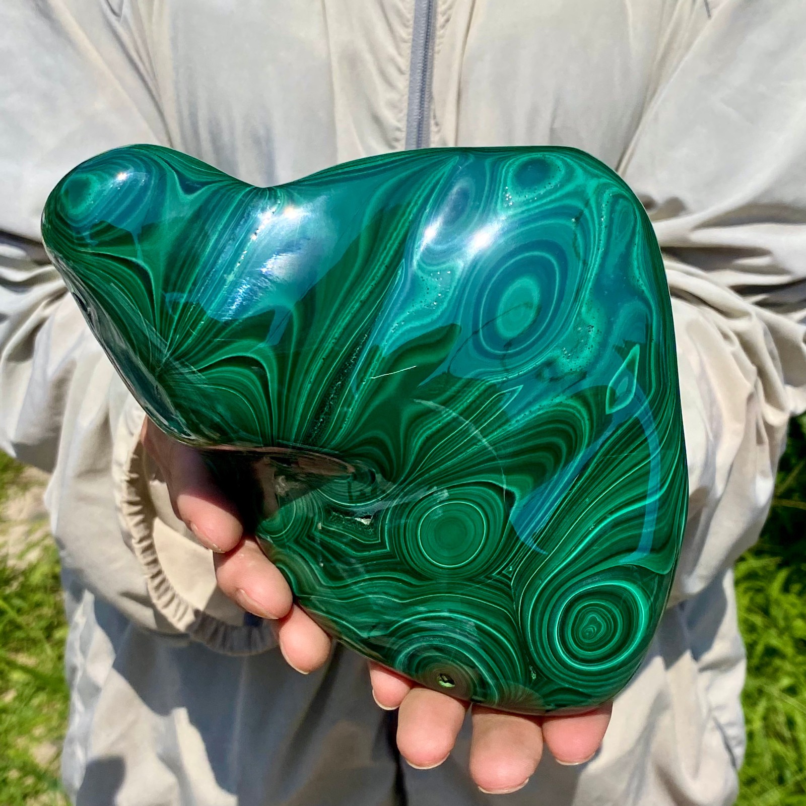 4.96LB TOP Natural Malachite crystal quartz Mineral specimen Reiki gem