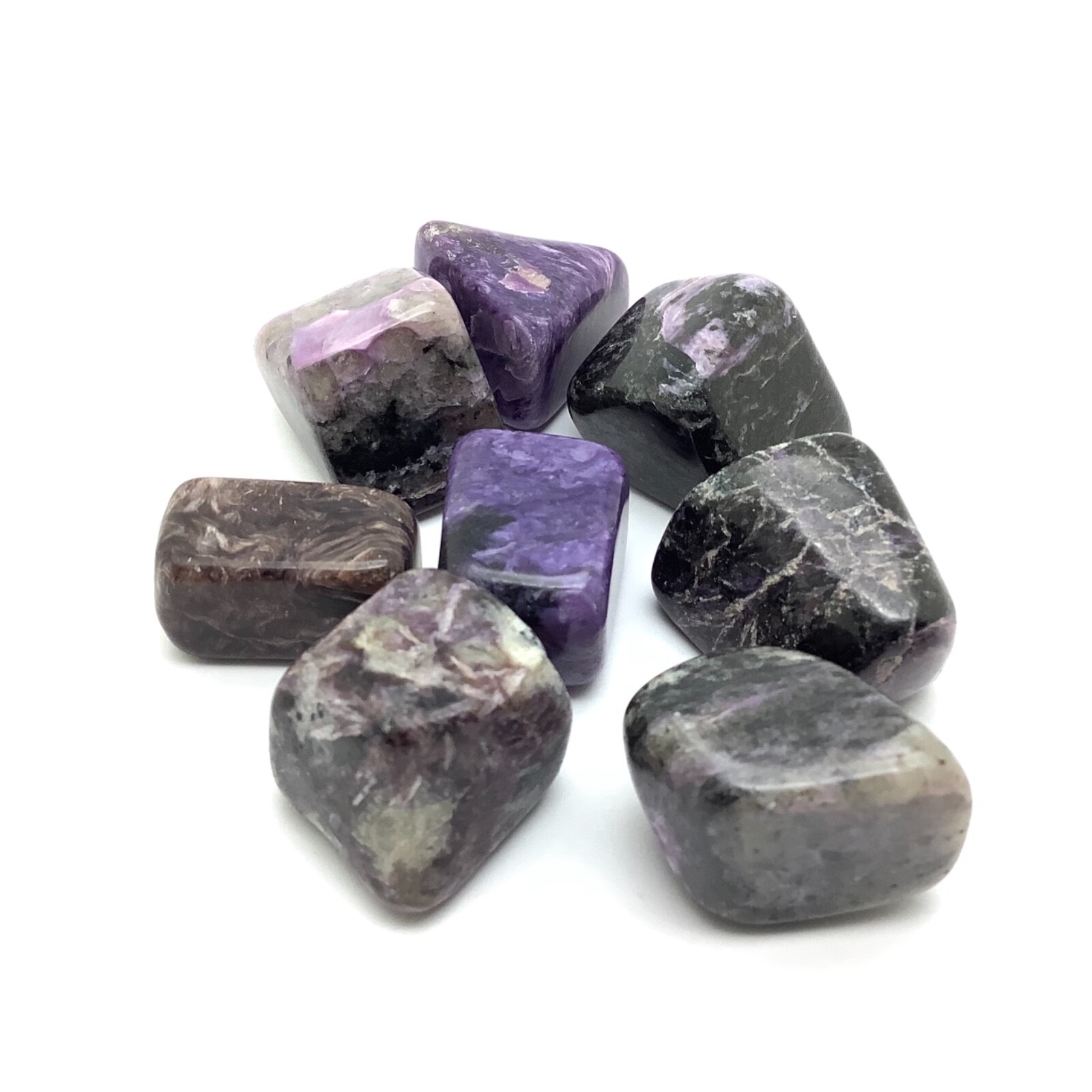 Charoite Stone Lot 8 Polished Purple Specimens Siberia