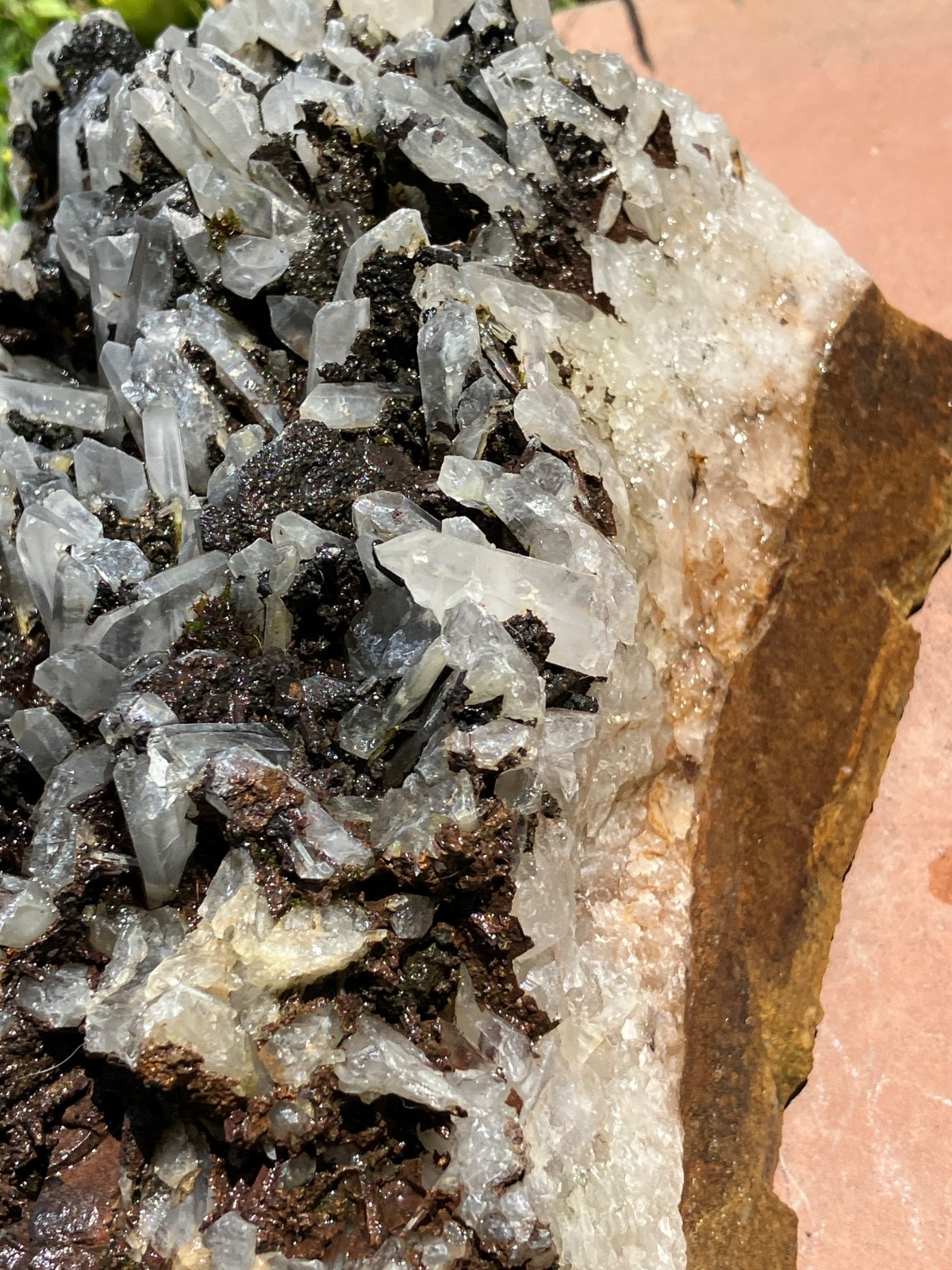 Quartz with Sphalerite & Hematite Crystal Cluster Cabinet Specimen – 4 lbs 9 oz