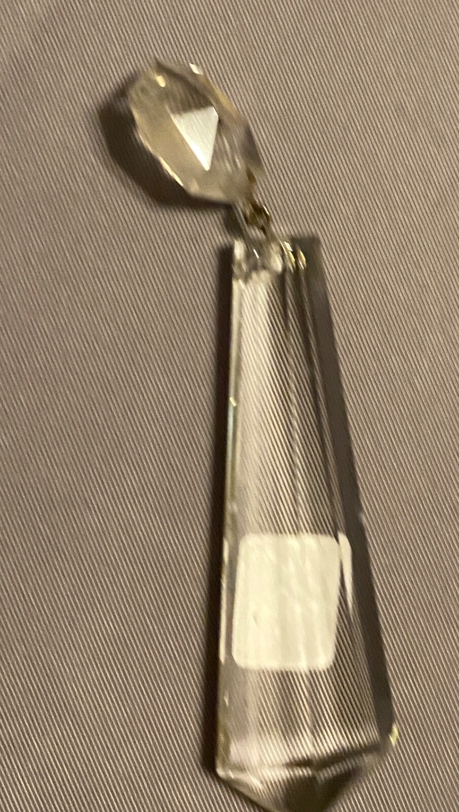 Crystal Chandelier Piece From Elaborate Palm Springs Hotel 2 3/8 Flat Point Tip