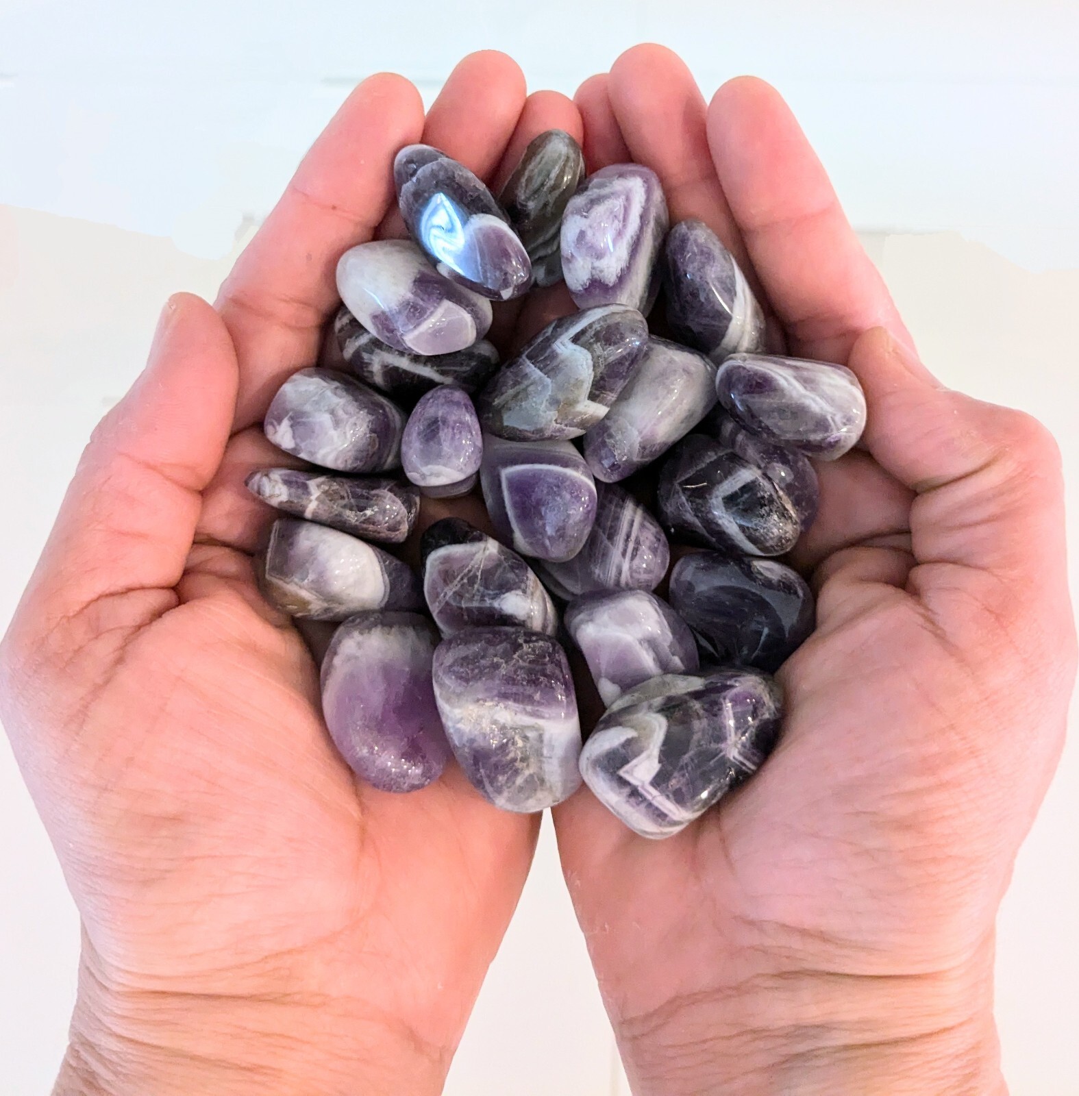 1/2 LB. Tumbled Chevron Amethyst Gemstone .5″- 1″ in Size & 17-20 Stones p/bag
