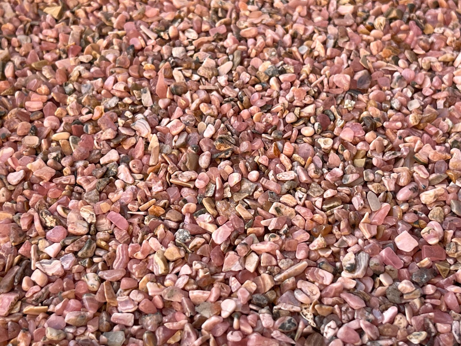 Grade A++ Rhodochrosite Semi Tumbled Gemstone Mini Chips 3 – 5mm, Wholesale Bulk