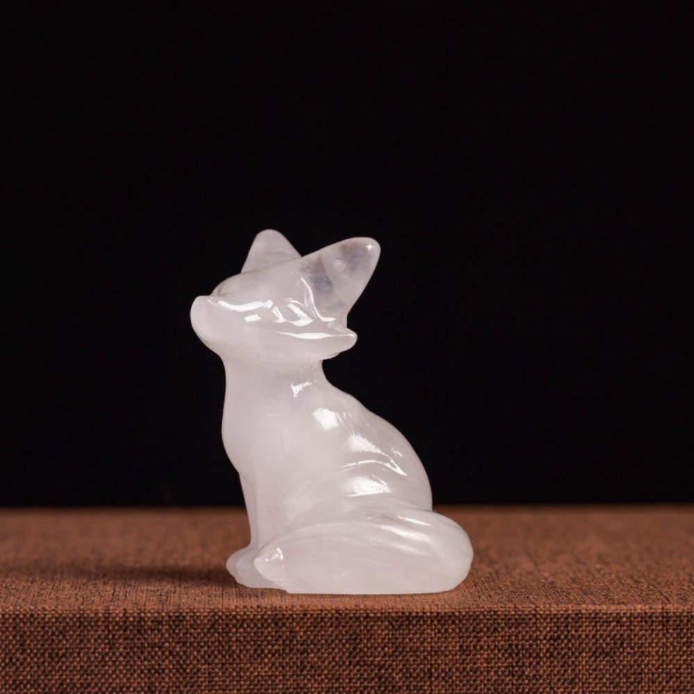 Natural Crystal Fox Carving Figurine Reiki Healing Desktop Meditation random 3pc