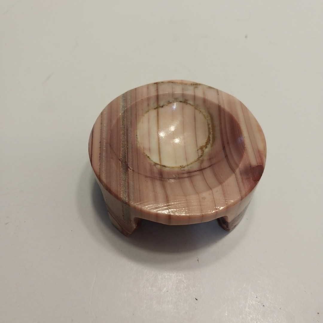 Banded Onix Stone Egg on Matching Footed Stand