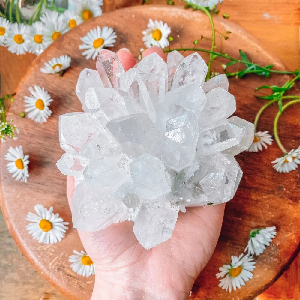 300g+ New Find Large Clear Quartz Phantom Cluster Titanium Geode Quartz Crystal