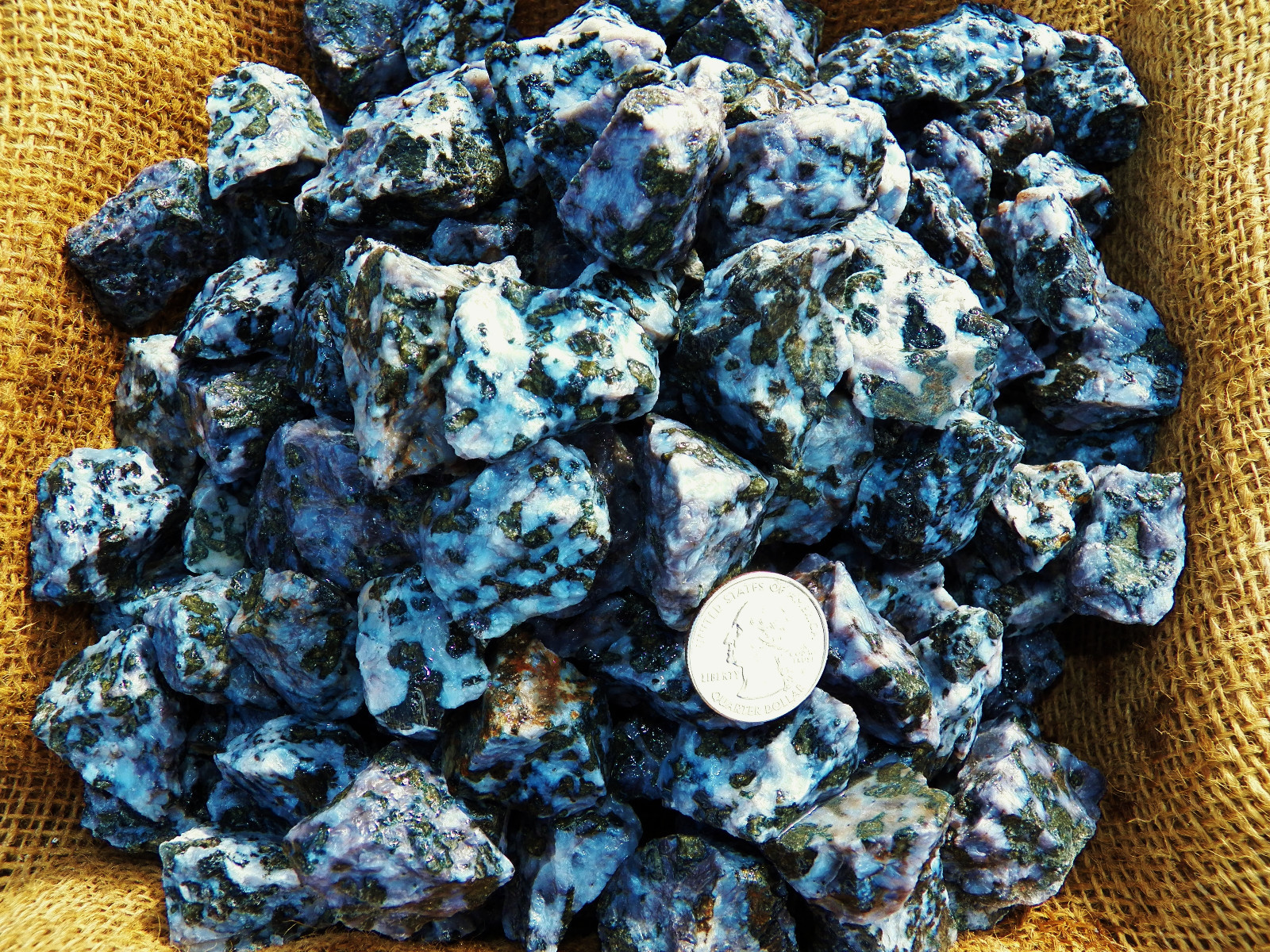 2000 Carat Lots of Indigo Gabbro Rough – Plus a FREE Faceted Gemstone