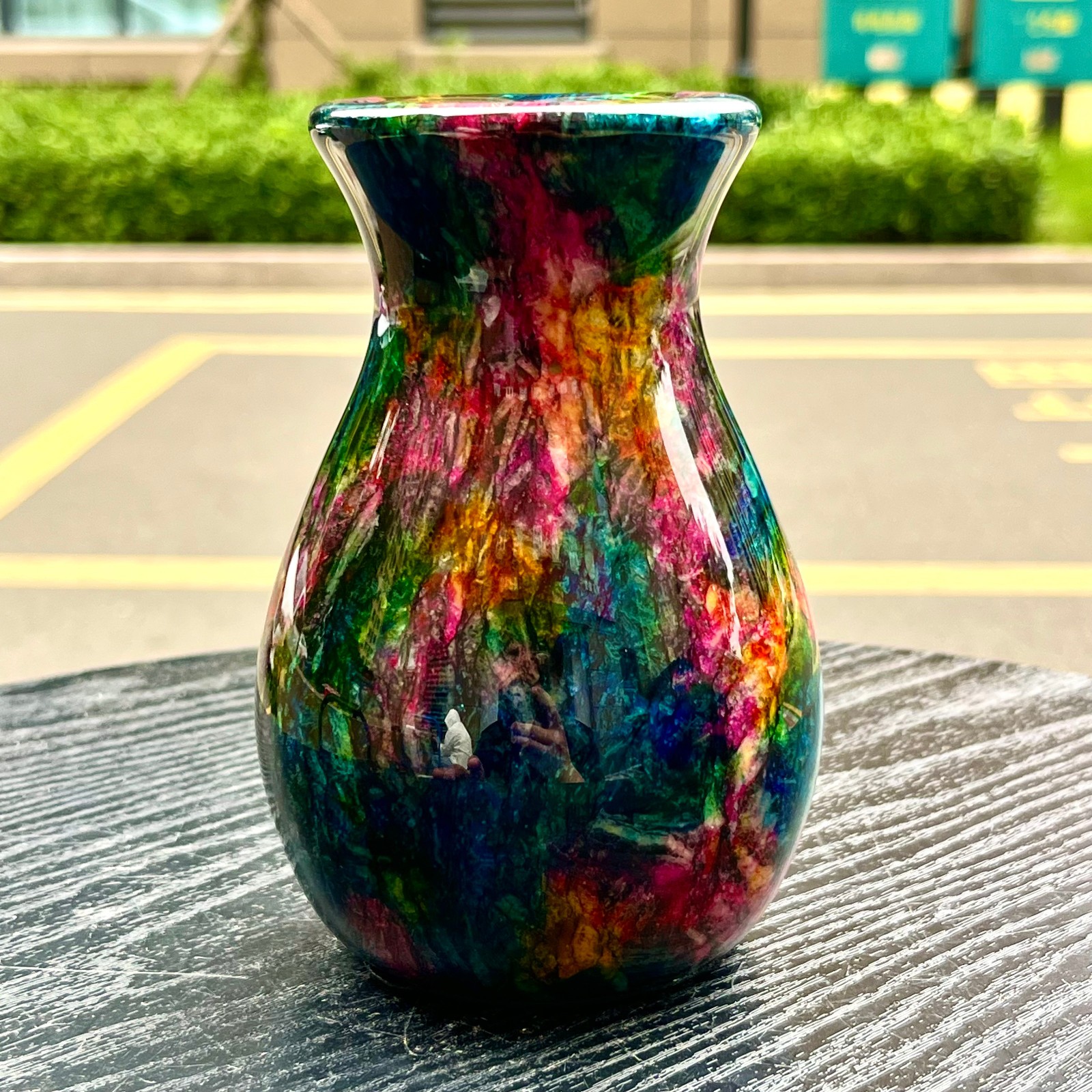 1.14LB Natural “Seven Colors Jade” vase specimen -Taiwan China