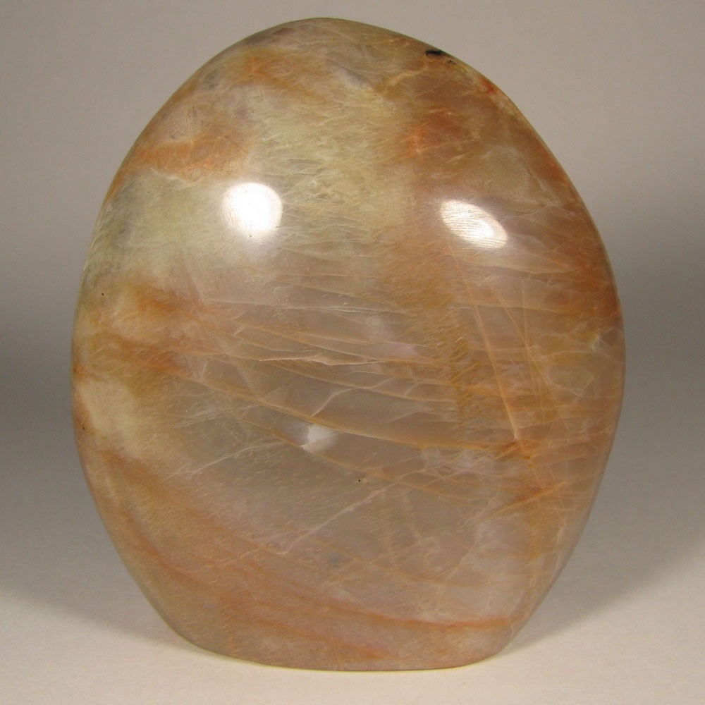 4.1″ PEACH MOONSTONE Gemstone Polished Freeform Standup – Madagascar – 1.6 lbs.