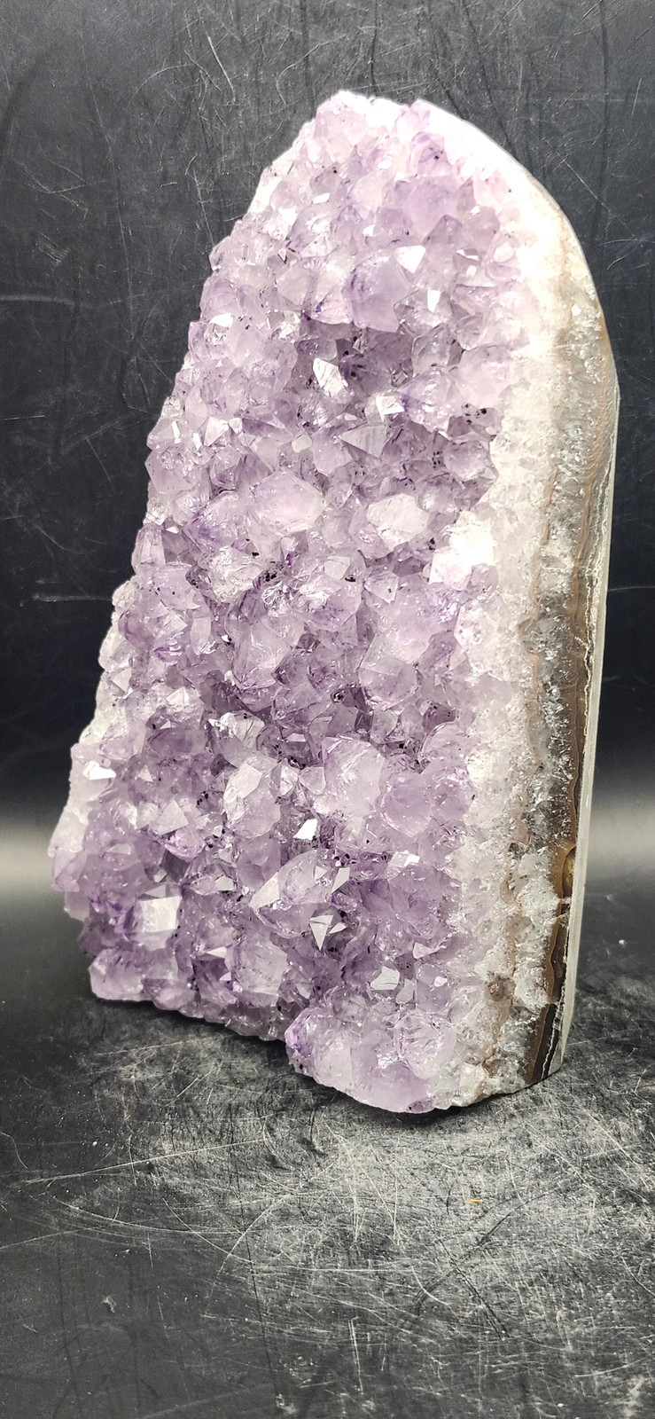 Amethyst cut base free form! 2.3 pounds, 5.5 inches tall, 3 wide, 3 thick